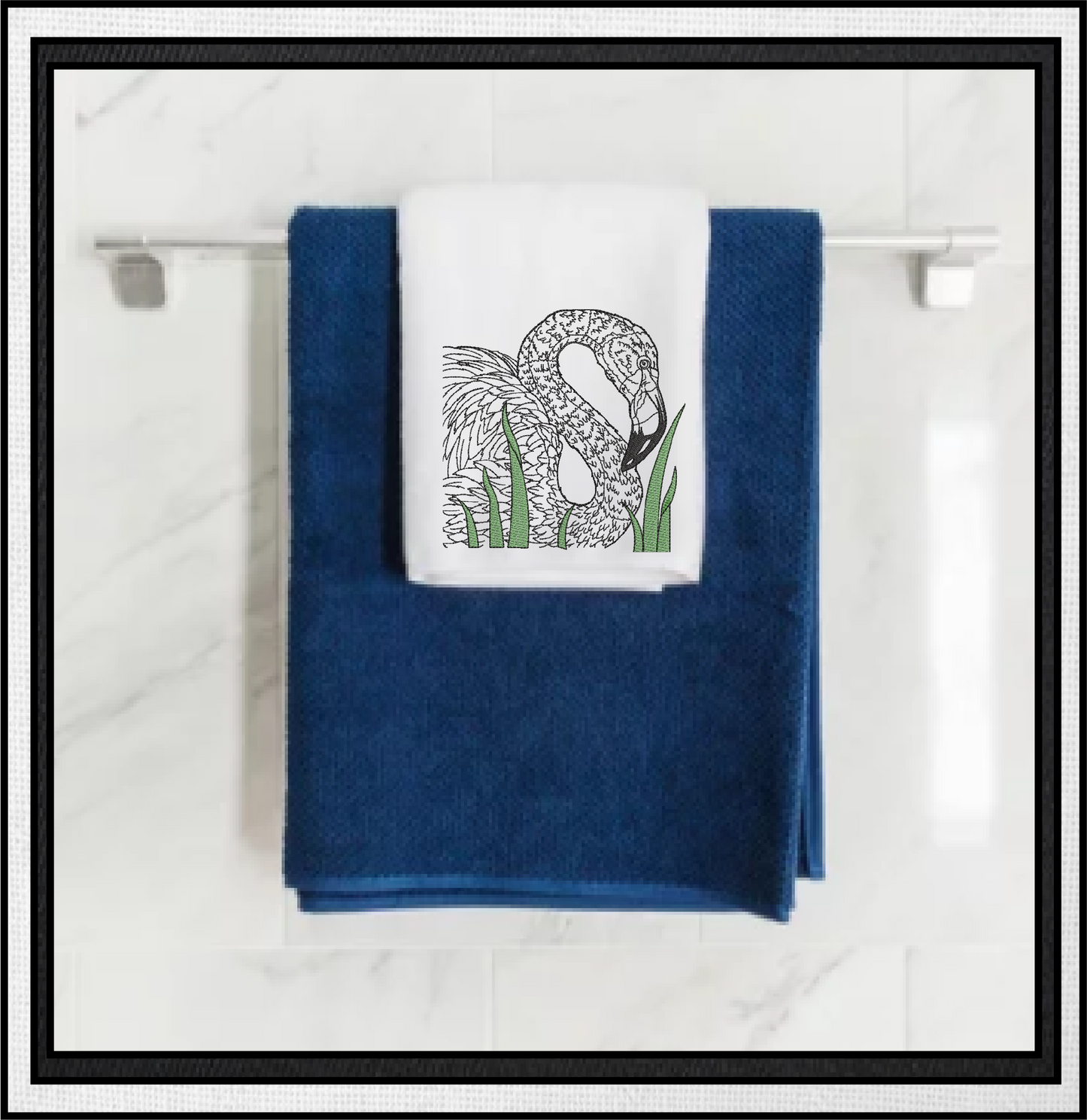 Flamingo Machine Embroidery Design, Pink Flamingo Sketch, Tropical Bird Line Art Embroidery, 6 Sizes (0499)