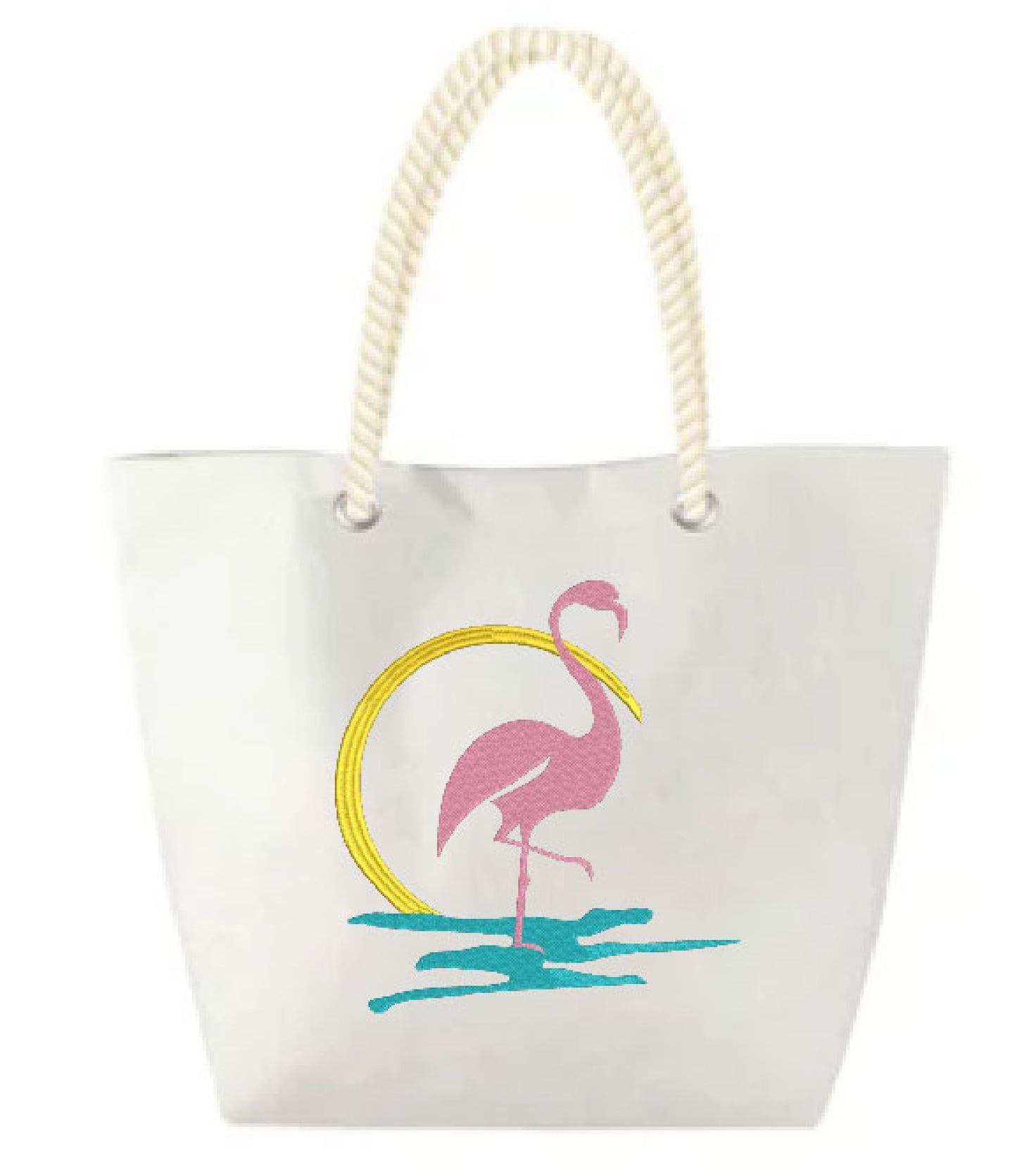 Flamingo Machine Embroidery Design – Pink Bird at Sunrise Embroidery Pattern, 10 Sizes (0608)