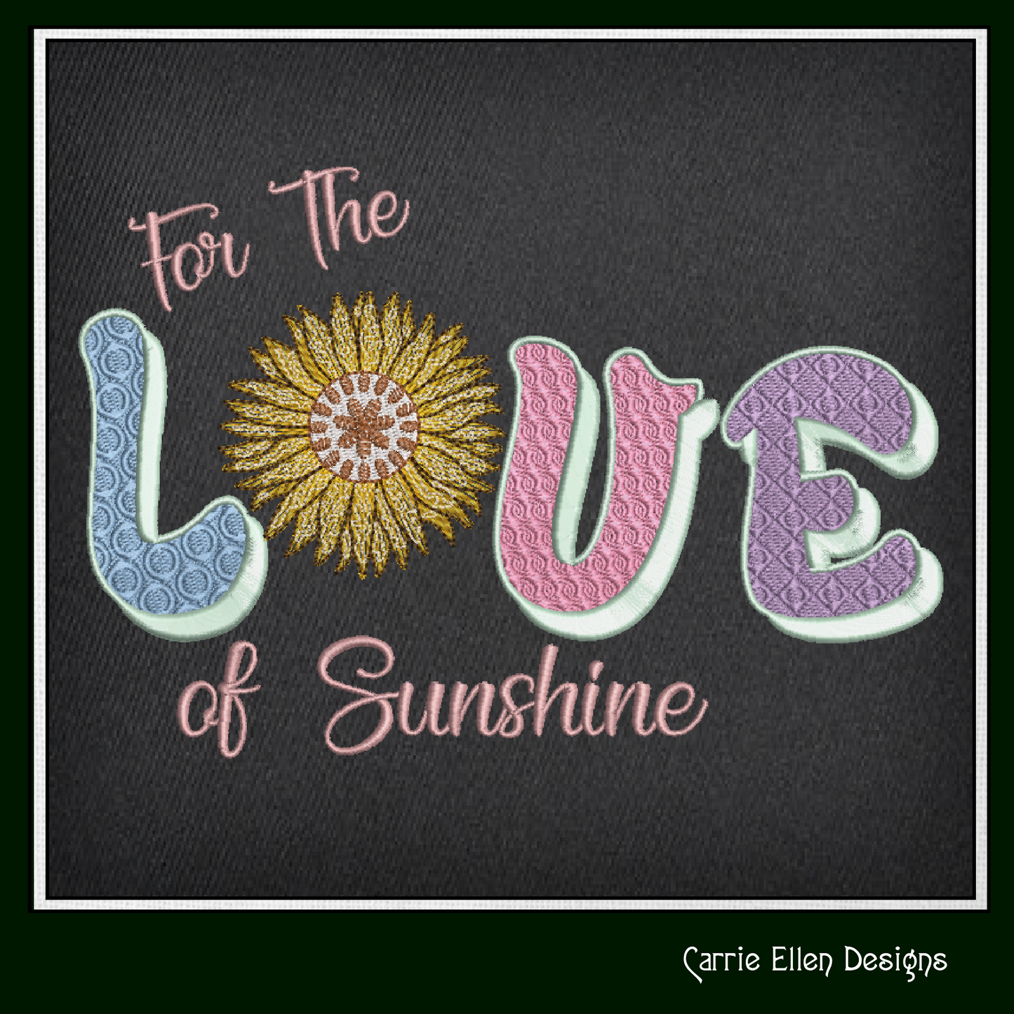 Sunshine Machine Embroidery Design | For the Love of Sunshine Saying | Positive Vibes & Happy Quotes | 6 Sizes (1747)