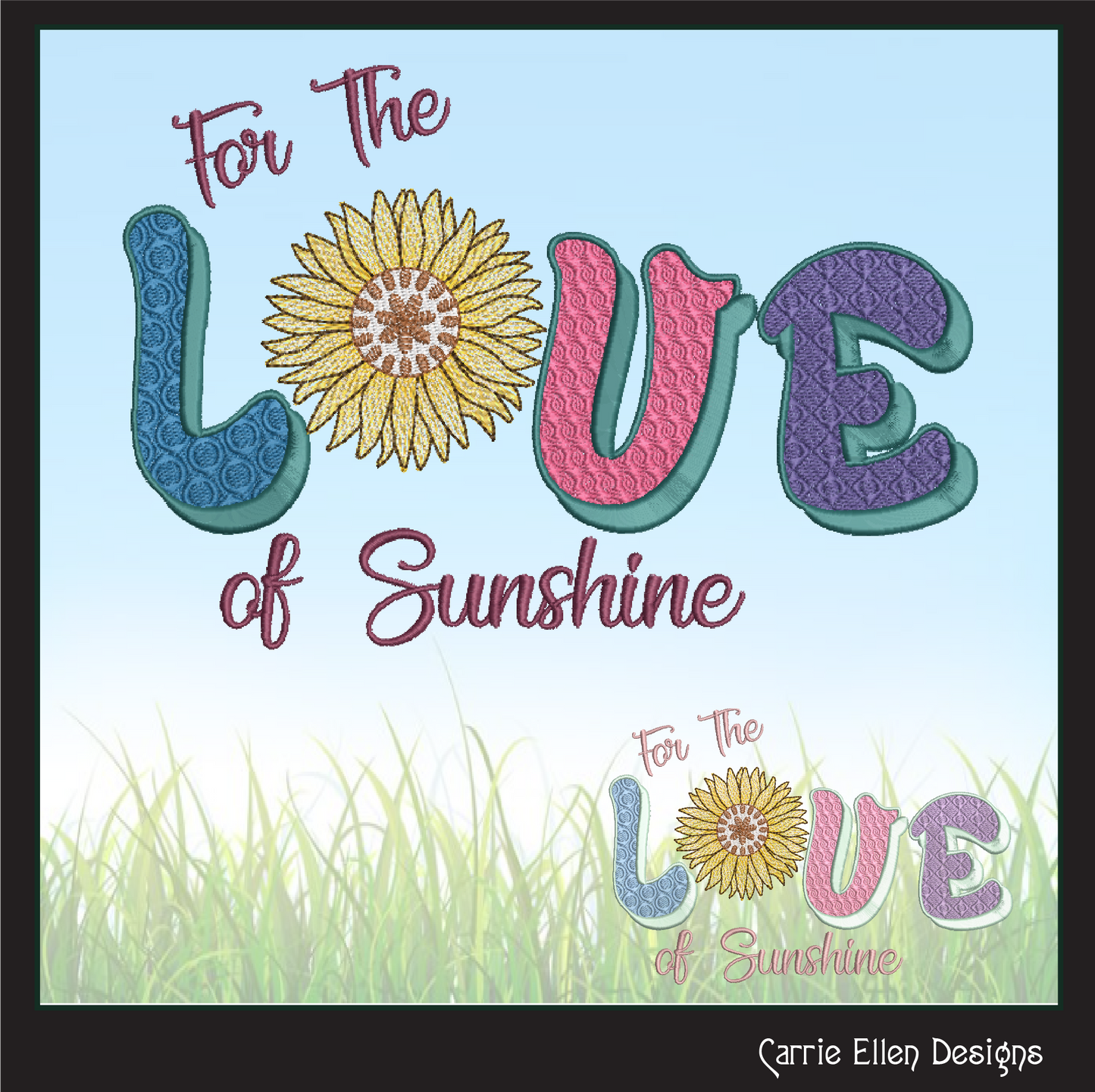 Sunshine Machine Embroidery Design | For the Love of Sunshine Saying | Positive Vibes & Happy Quotes | 6 Sizes (1747)