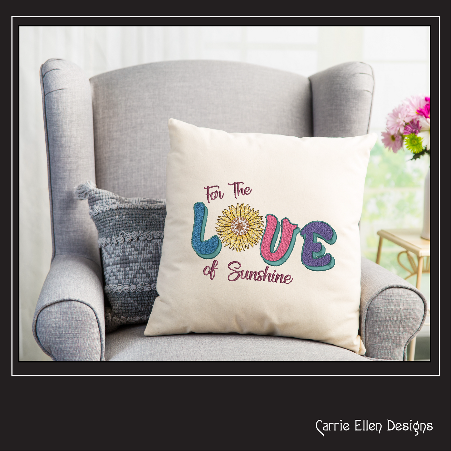 Sunshine Machine Embroidery Design | For the Love of Sunshine Saying | Positive Vibes & Happy Quotes | 6 Sizes (1747)