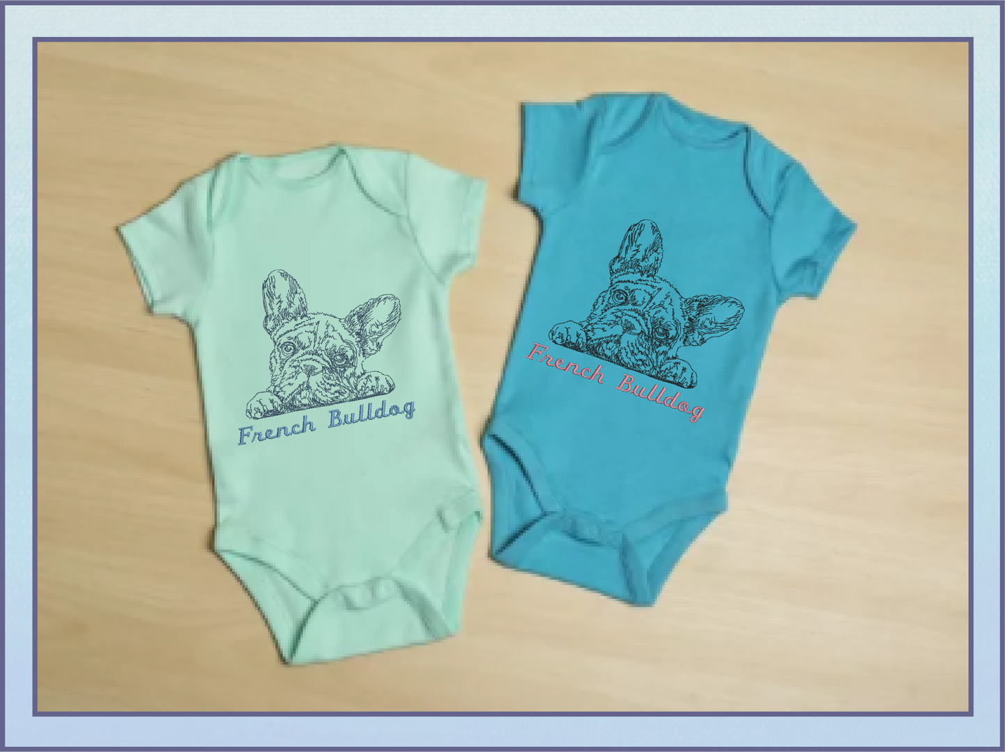 French Bulldog Sketch Machine Embroidery Design – Frenchie Line Art Dog Pattern, 8 Sizes (0492)