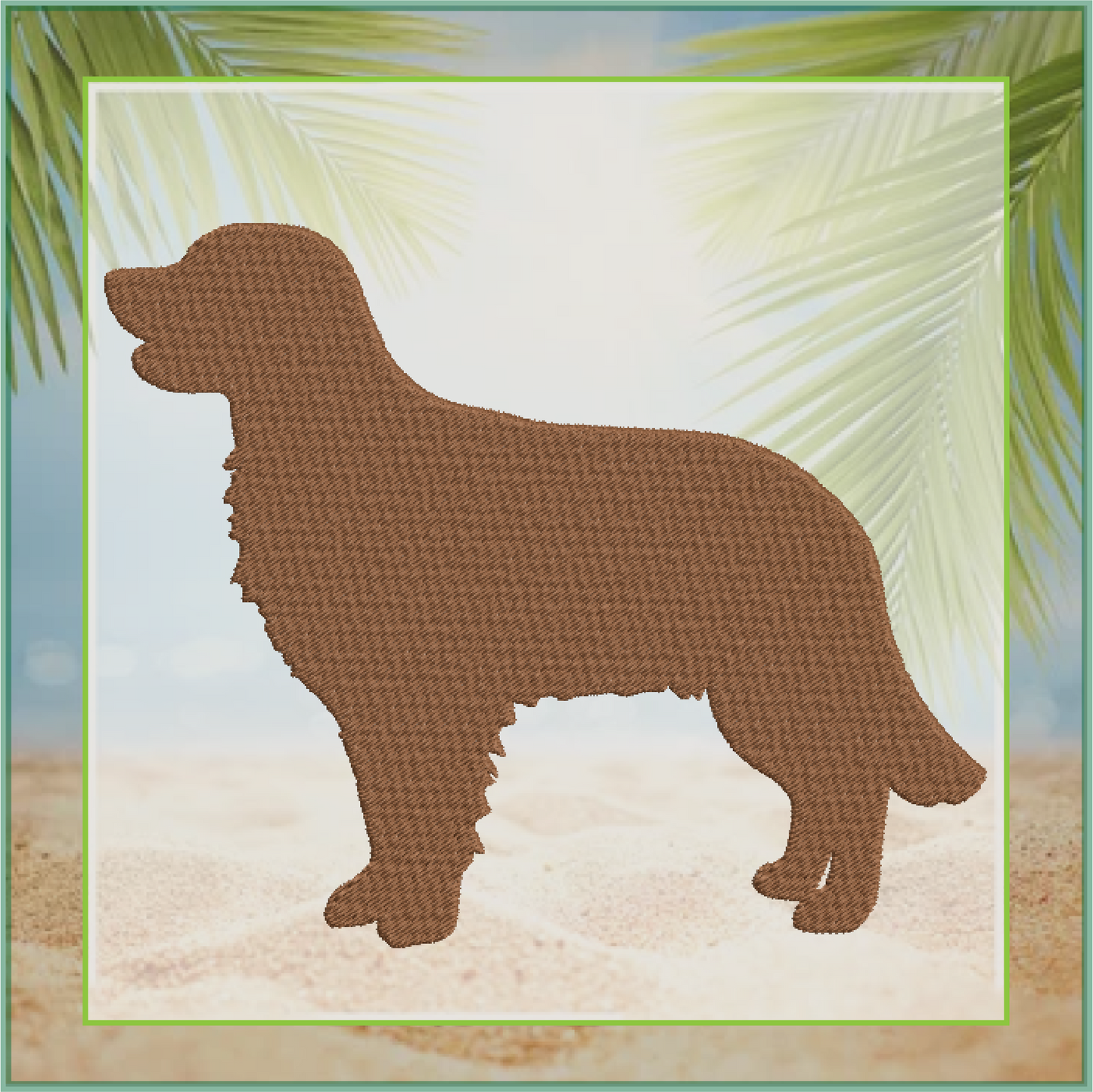 Golden Retriever Silhouette Machine Embroidery Design | Pet Dog Animal Embroidery Design | 4 Sizes (0580)