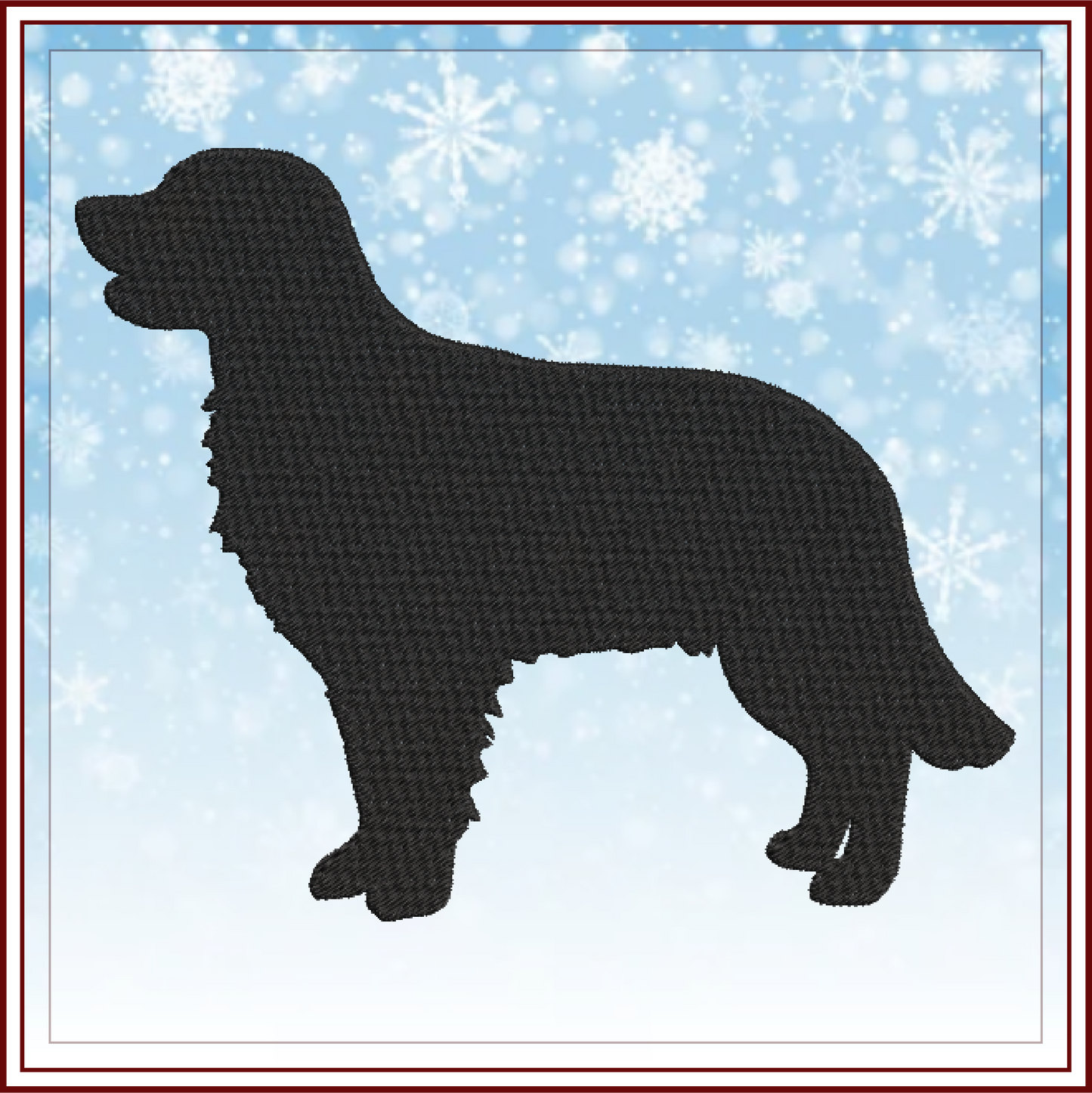 Golden Retriever Silhouette Machine Embroidery Design | Pet Dog Animal Embroidery Design | 4 Sizes (0580)