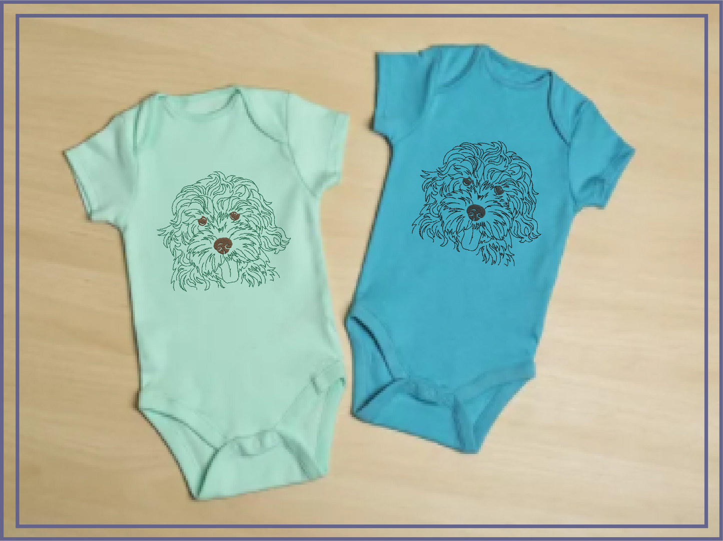 Golden Doodle Machine Embroidery Sketch Design – Dog Line Art Design in 6 Sizes (0524)