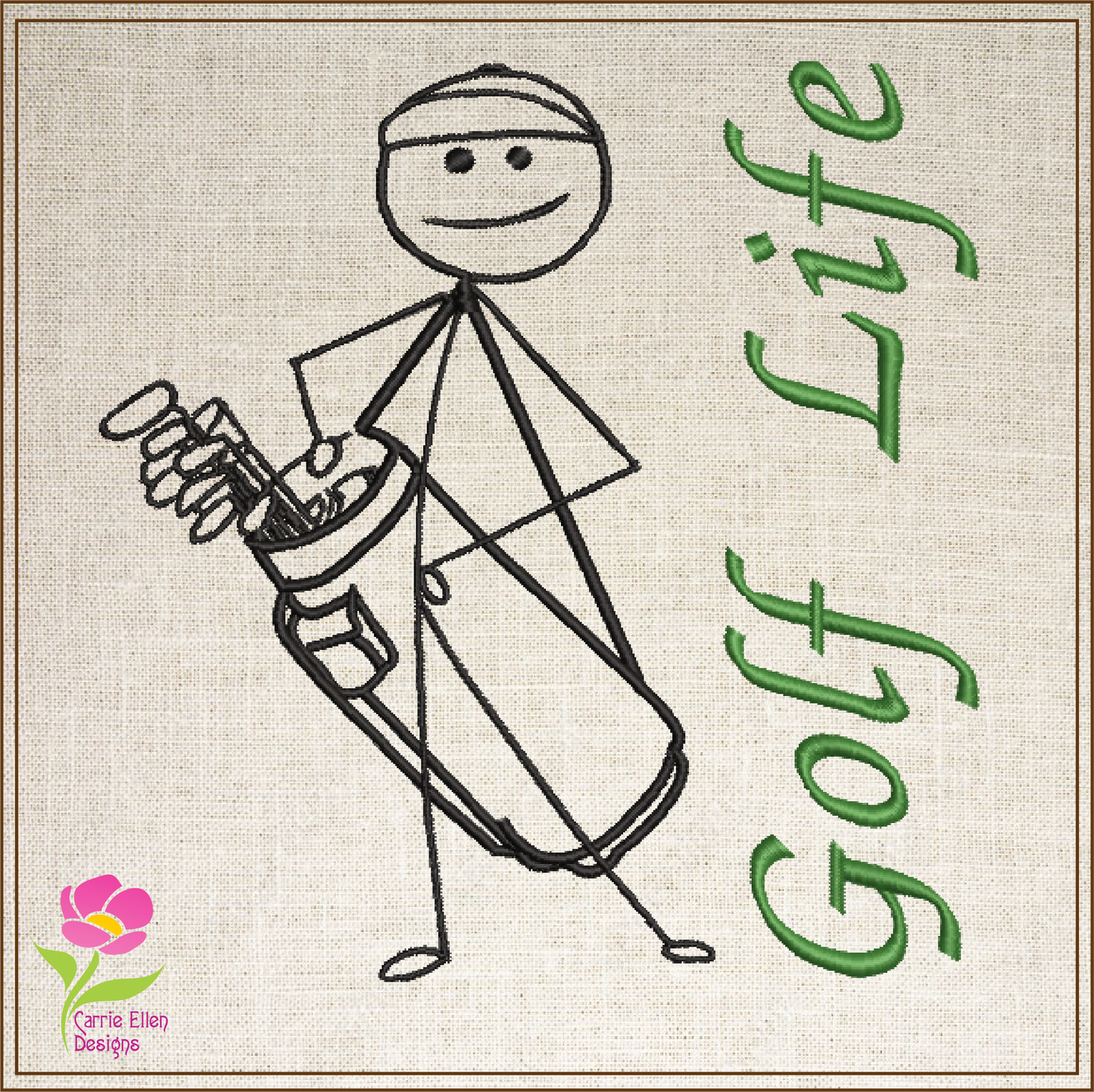 Golf Machine Embroidery Design, Golf Life Caddy Embroidery, Caddy Embroidery, Machine Embroidery Golf Player Embroidery, 8 Sizes (0287)
