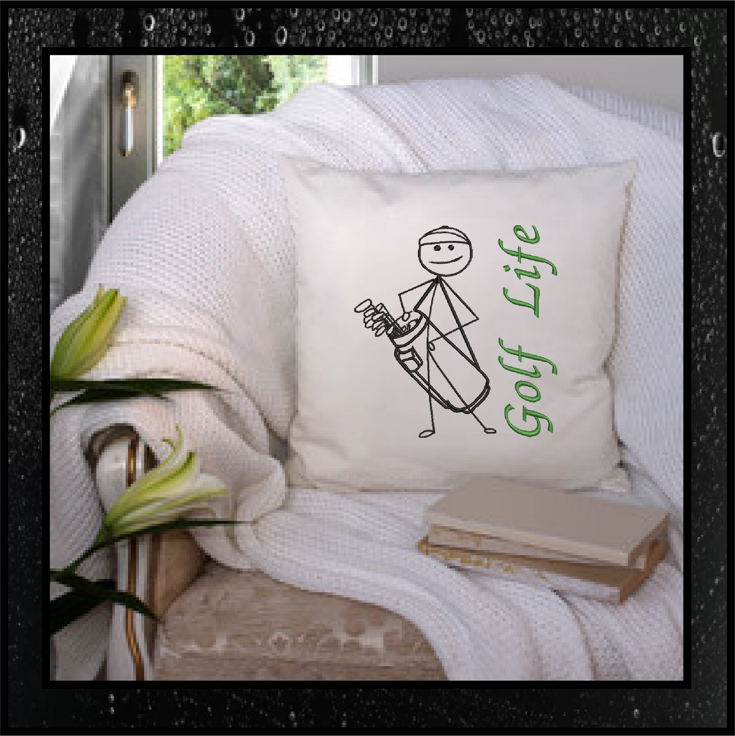 Golf Machine Embroidery Design, Golf Life Caddy Embroidery, Caddy Embroidery, Machine Embroidery Golf Player Embroidery, 8 Sizes (0287)