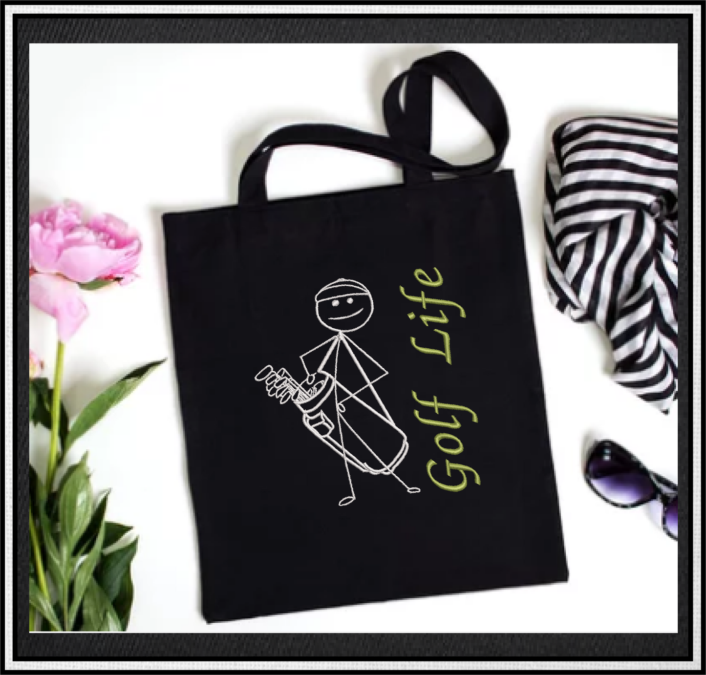 Golf Machine Embroidery Design, Golf Life Caddy Embroidery, Caddy Embroidery, Machine Embroidery Golf Player Embroidery, 8 Sizes (0287)