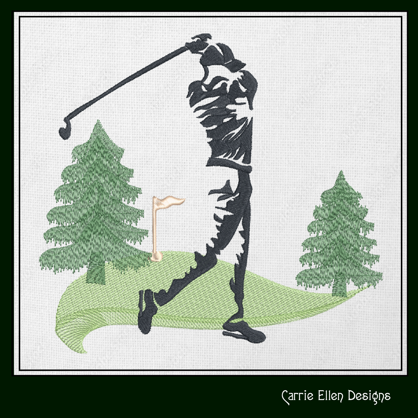 Golfer Silhouette Machine Embroidery Design | Golf Swinging Pose | Sport Lover Embroidery | 6 Sizes (1700)