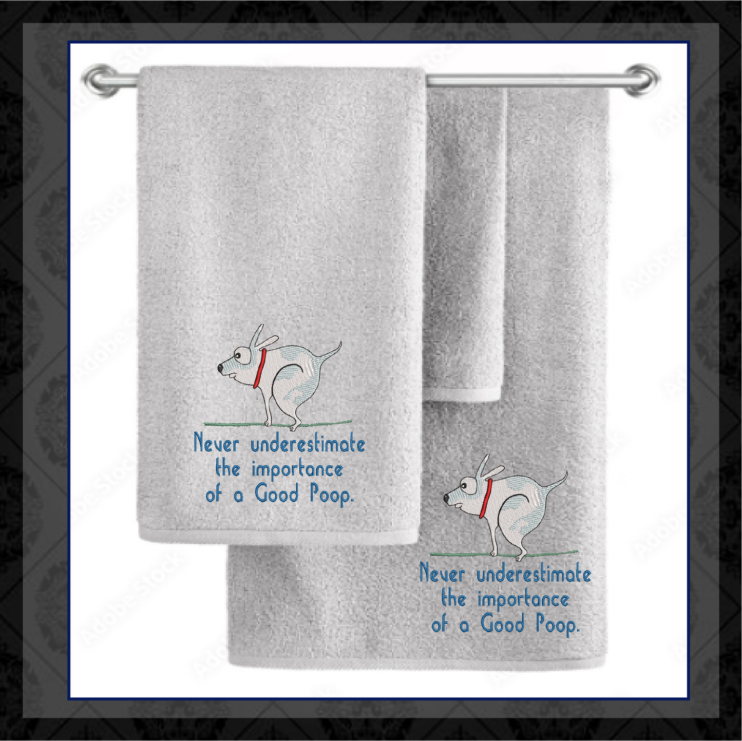 Importance of a Good Poop Machine Embroidery Design | Funny Pet Sayings | Humorous Quotes Embroidery | 6 Sizes (0745)