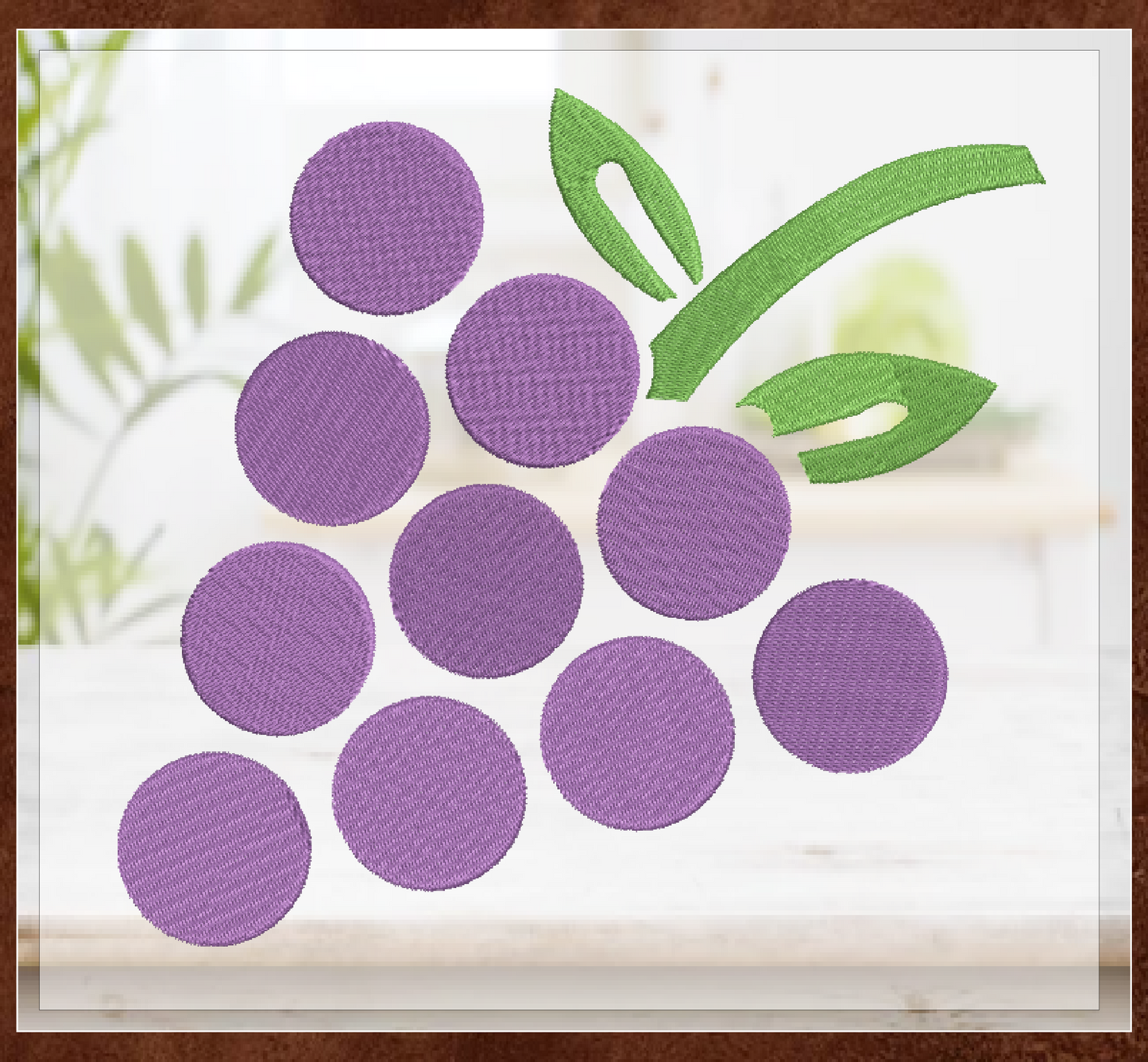 Bunch of Grapes Machine Embroidery Design | Vineyard Fruit Summer Embroidery | Grape Cluster Line Art | 8 Sizes (0957)