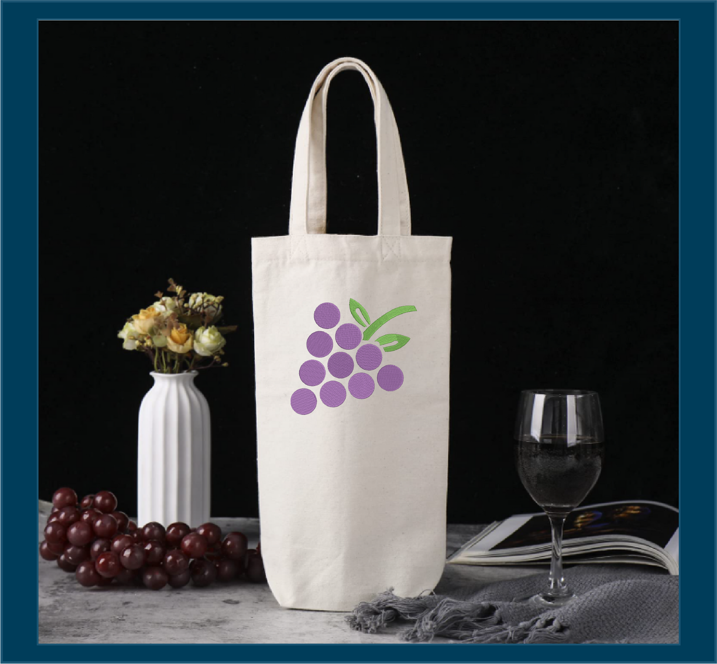 Bunch of Grapes Machine Embroidery Design | Vineyard Fruit Summer Embroidery | Grape Cluster Line Art | 8 Sizes (0957)