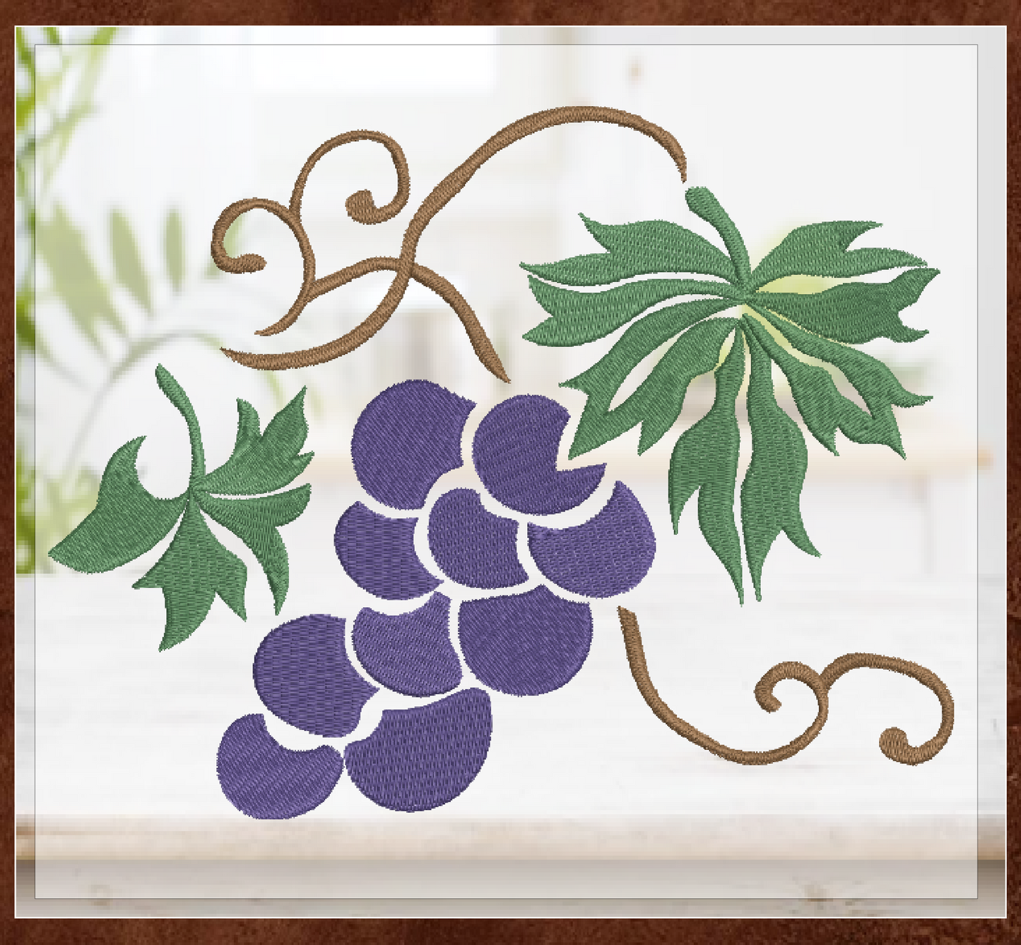 Bunch of Grapes Machine Embroidery Design | Vineyard Fruits Summer Embroidery | Grape Cluster Design | 8 Sizes (0958)