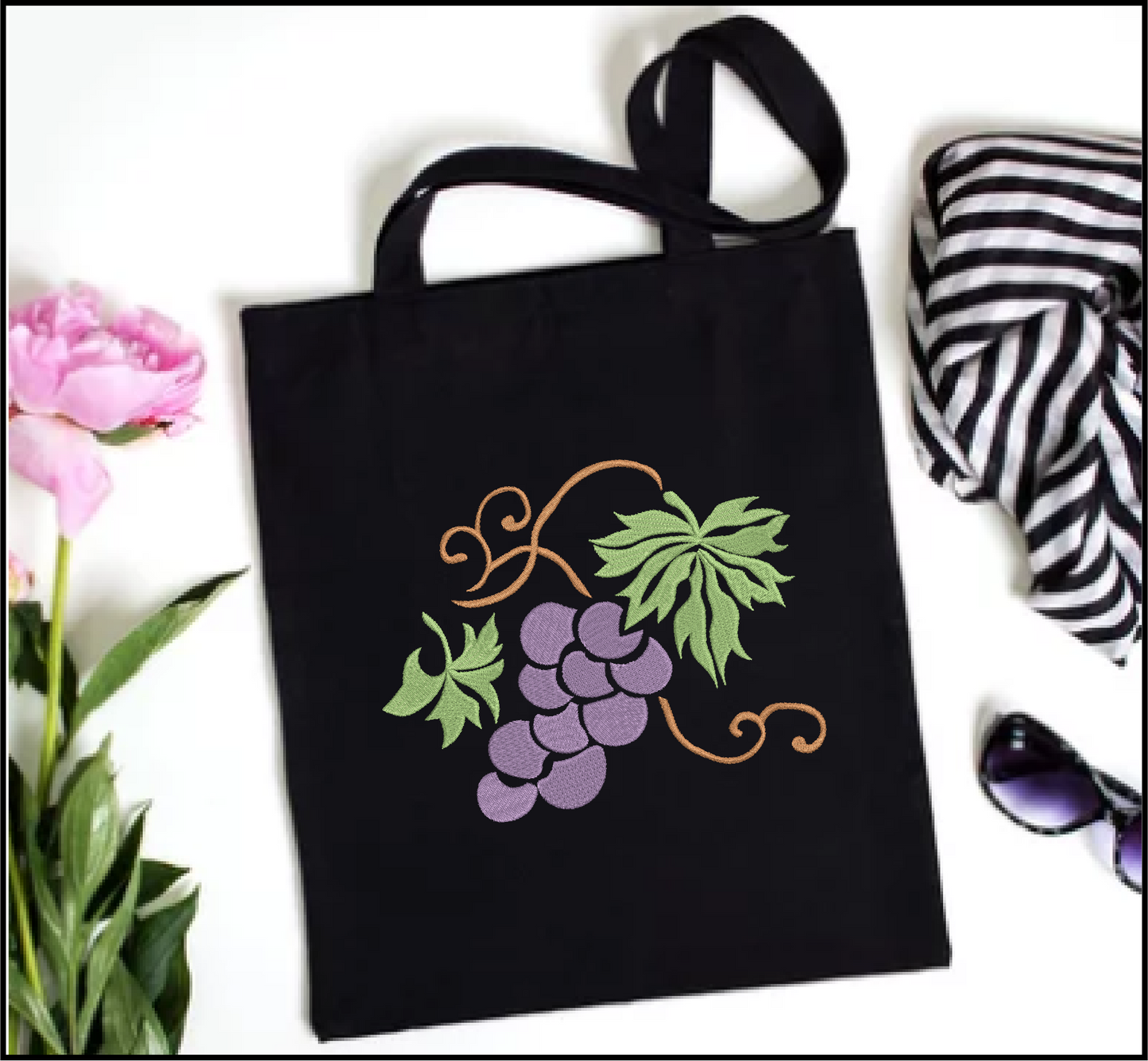 Bunch of Grapes Machine Embroidery Design | Vineyard Fruits Summer Embroidery | Grape Cluster Design | 8 Sizes (0958)