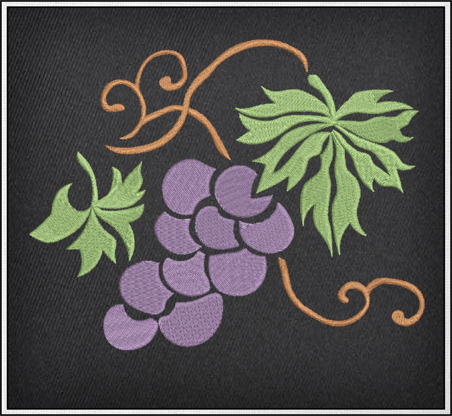 Bunch of Grapes Machine Embroidery Design | Vineyard Fruits Summer Embroidery | Grape Cluster Design | 8 Sizes (0958)