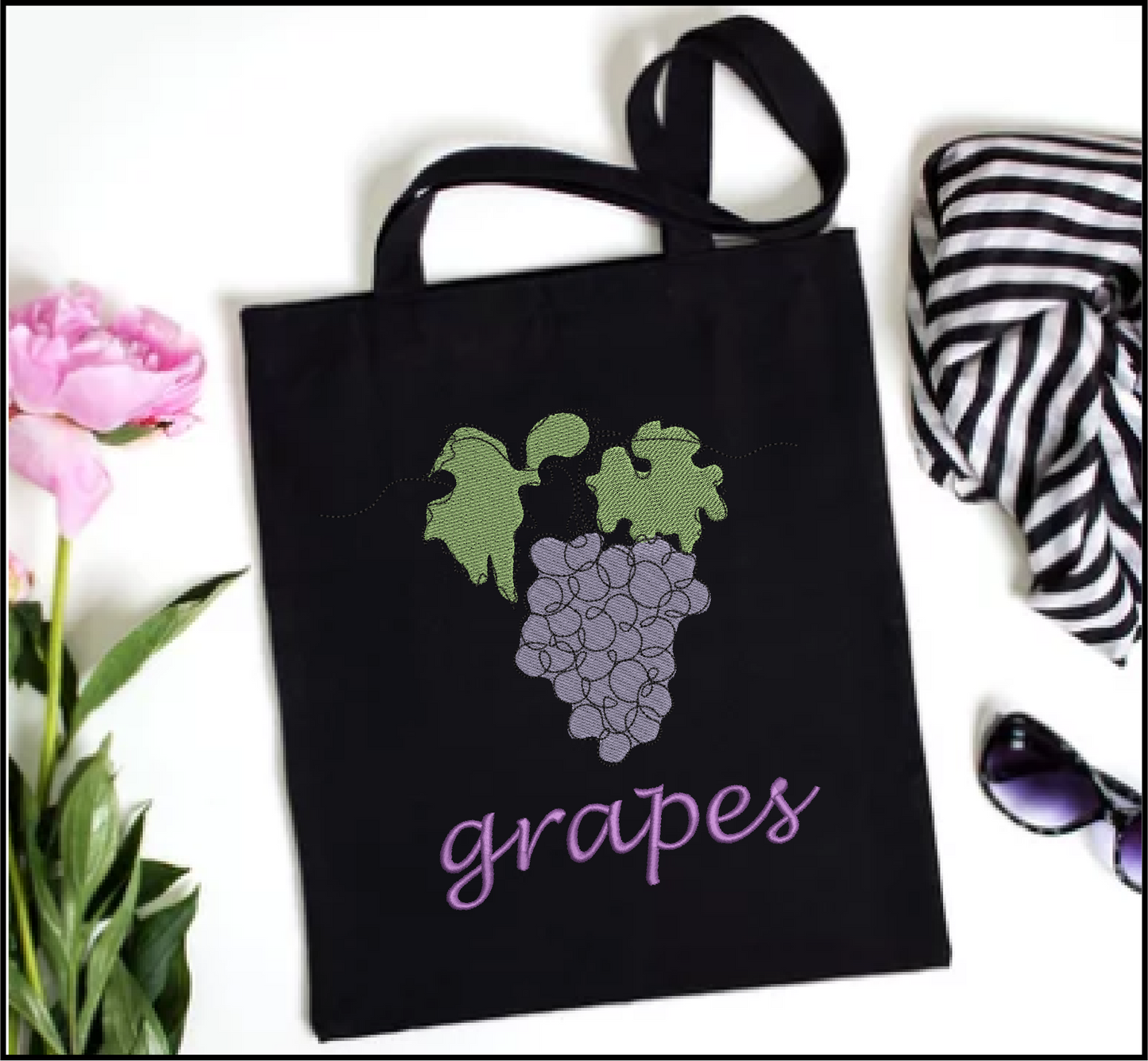 Bunch of Grapes Machine Embroidery Design | Summer Vineyard Fruit Embroidery | Grape Cluster Design | 8 Sizes (0959)