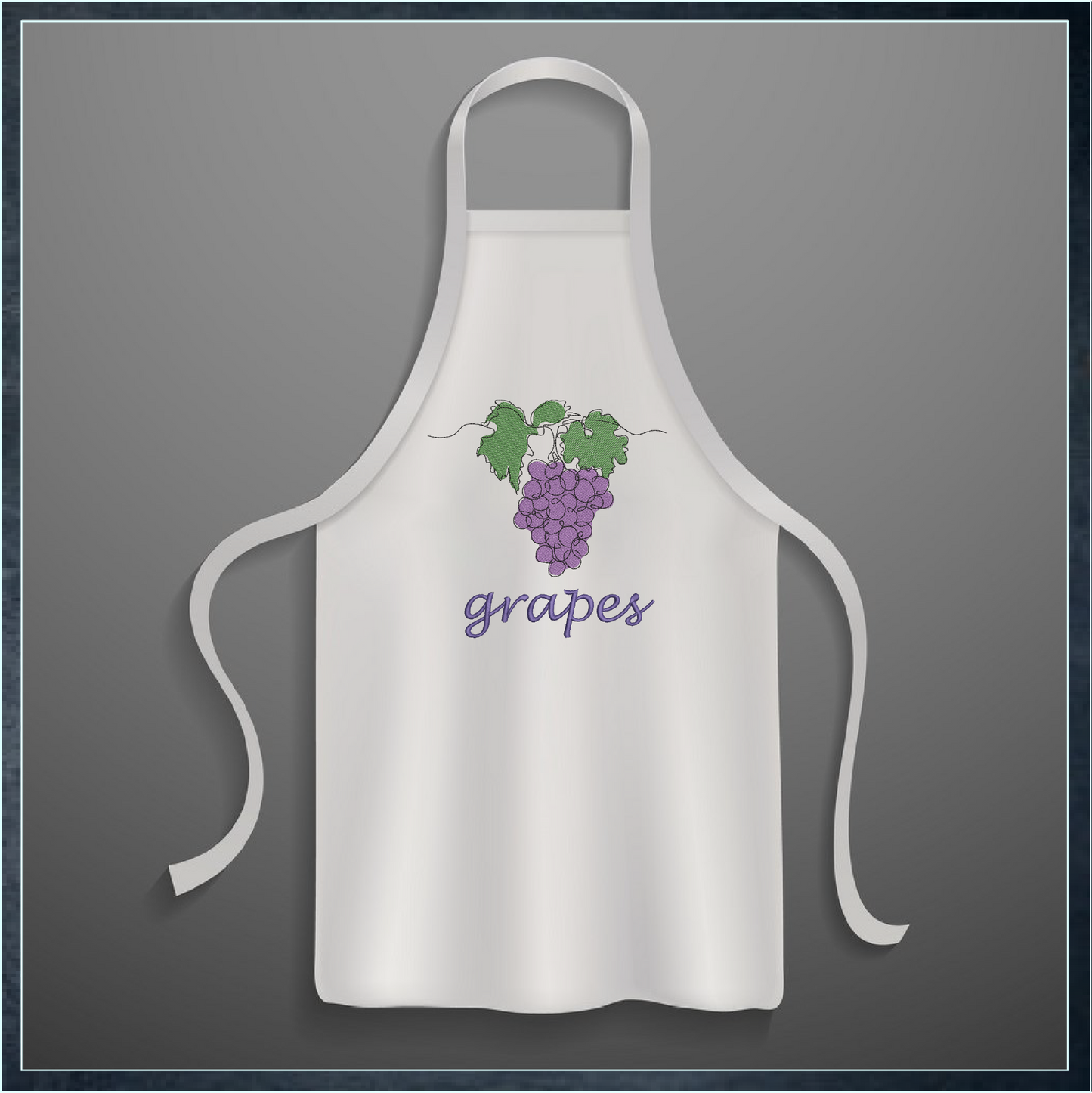 Bunch of Grapes Machine Embroidery Design | Summer Vineyard Fruit Embroidery | Grape Cluster Design | 8 Sizes (0959)