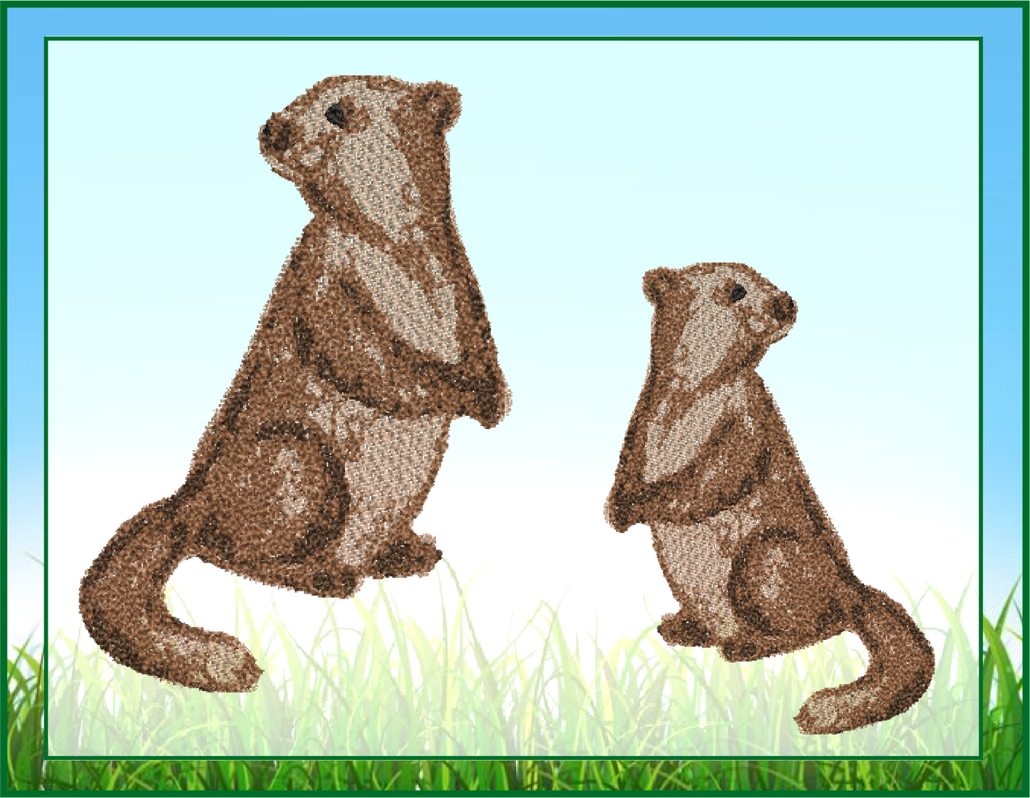 Groundhog Machine Embroidery Design, Badger Art Designs, Woodland Wildlife Animal, 4 Sizes (0421)