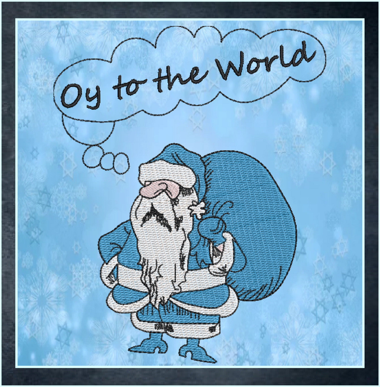 Hanukkah Harry Machine Embroidery Design – Chrismukkah Jewish Santa Pattern – 6 Sizes (0155)