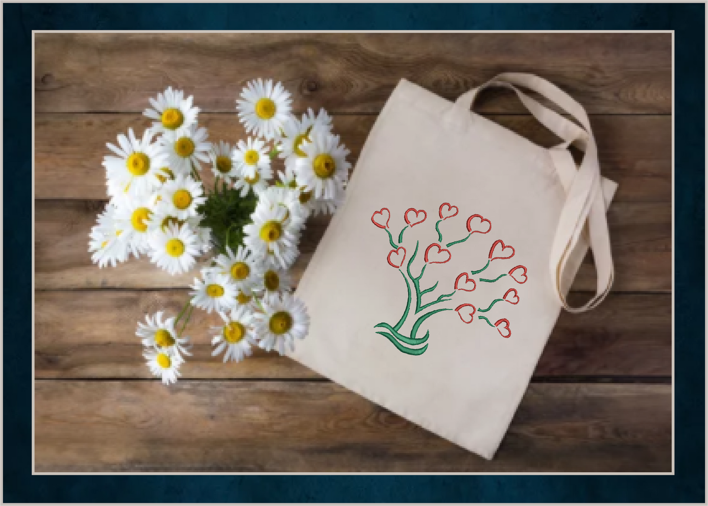 Heart Tree Machine Embroidery Design – Valentine’s Day, Blooming Hearts, Floral Garden Design – 6 Sizes (0410)