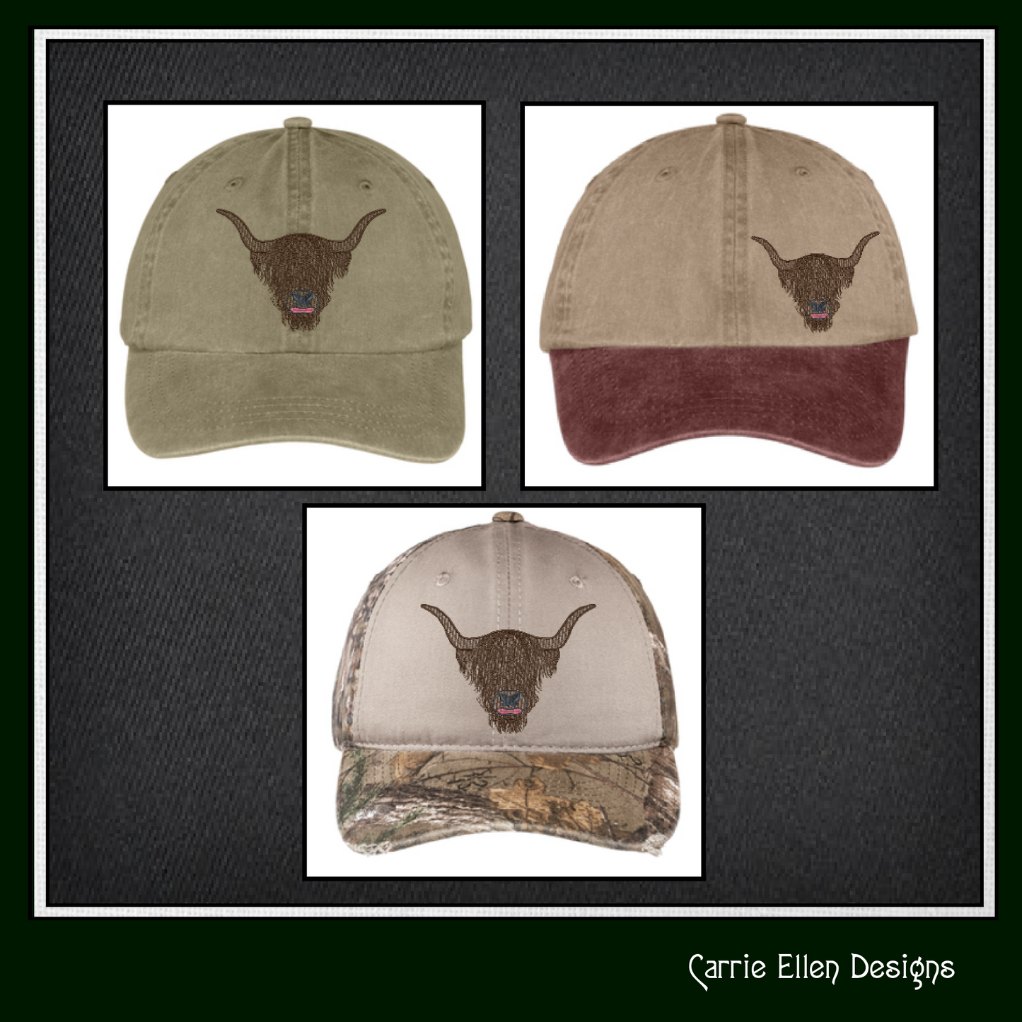 Highland Cow Machine Embroidery Design – Scottish Bull Farm Animal Embroidery, Rustic Country Style (1692)