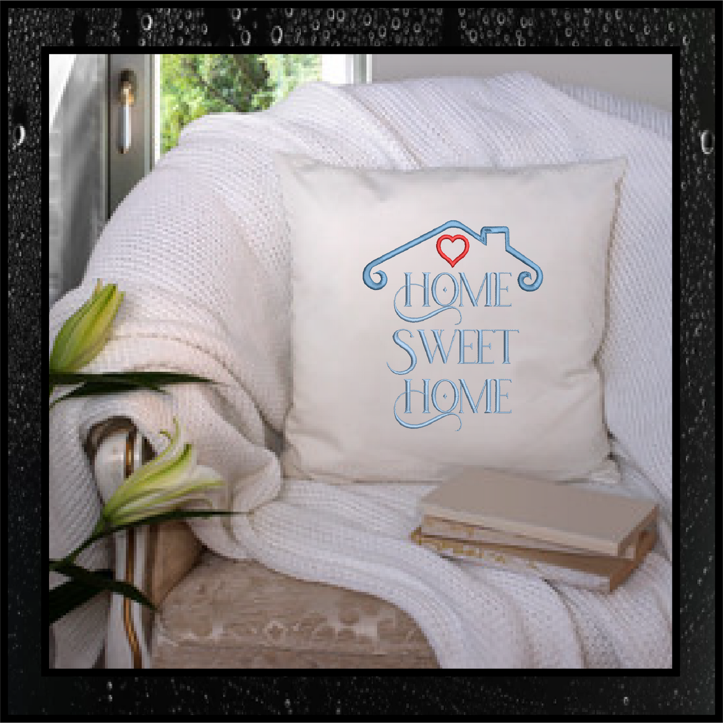 Home Sweet Home Machine Embroidery Design, Vintage Saying Embroidery Design, Home Quote Pattern, 6 Sizes (0411)