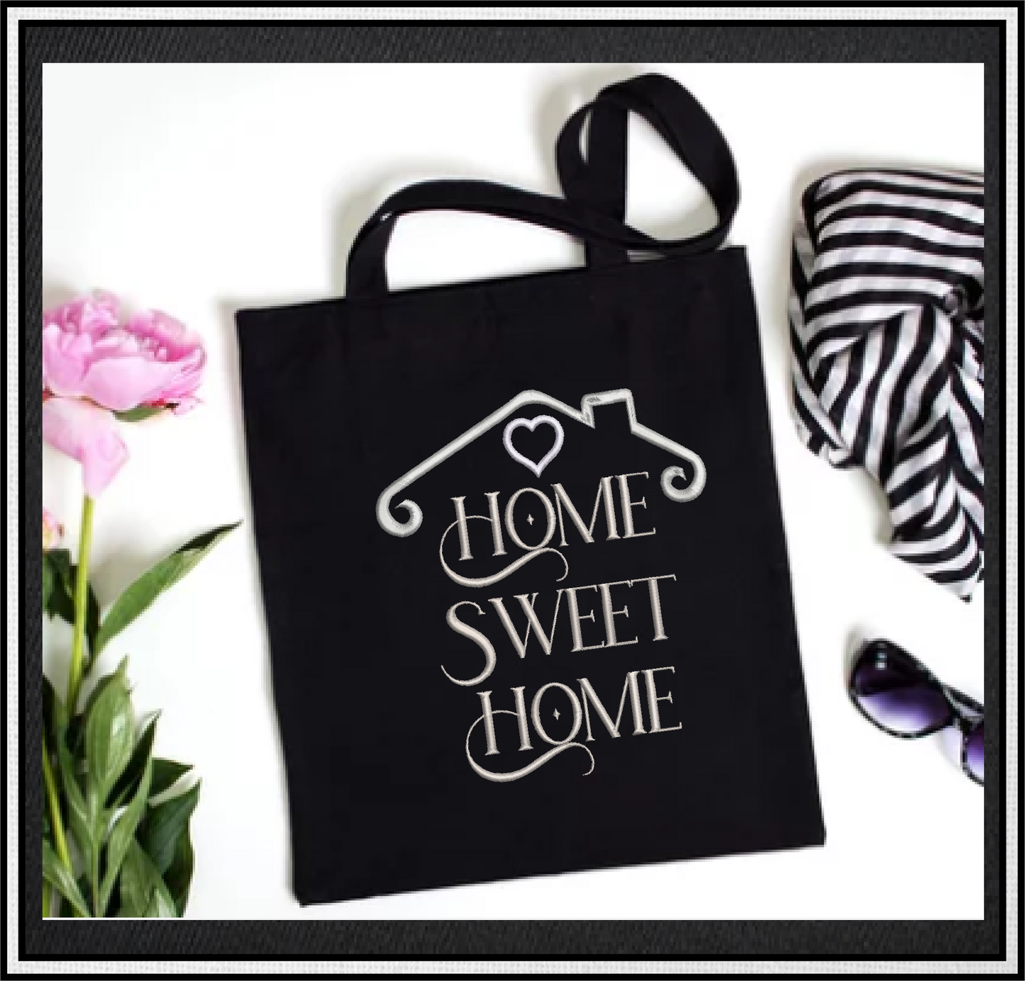 Home Sweet Home Machine Embroidery Design, Vintage Saying Embroidery Design, Home Quote Pattern, 6 Sizes (0411)
