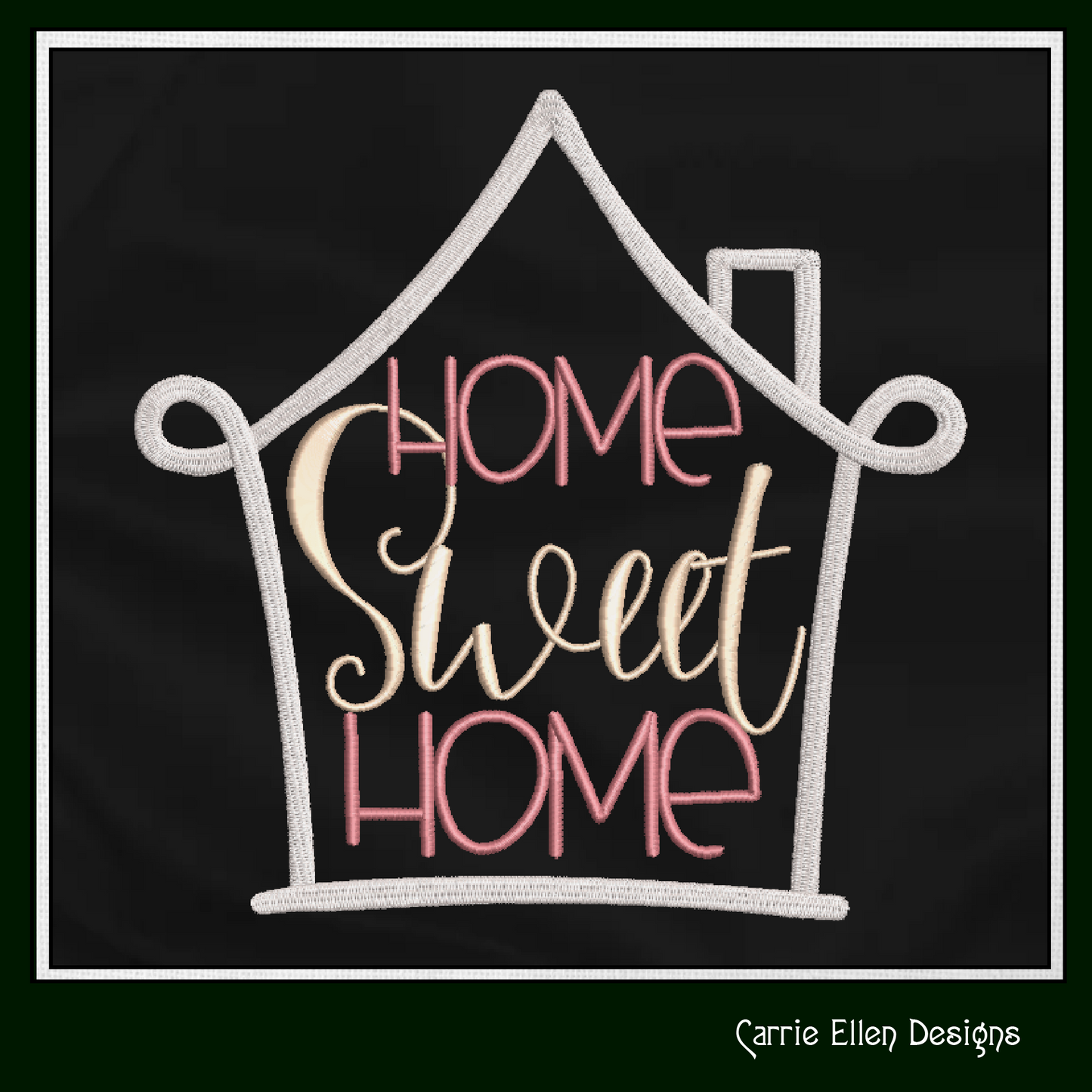 Home Sweet Home Machine Embroidery Design | Cozy Home Décor for Pillows, Towels & Apparel | 6 Sizes (1715)