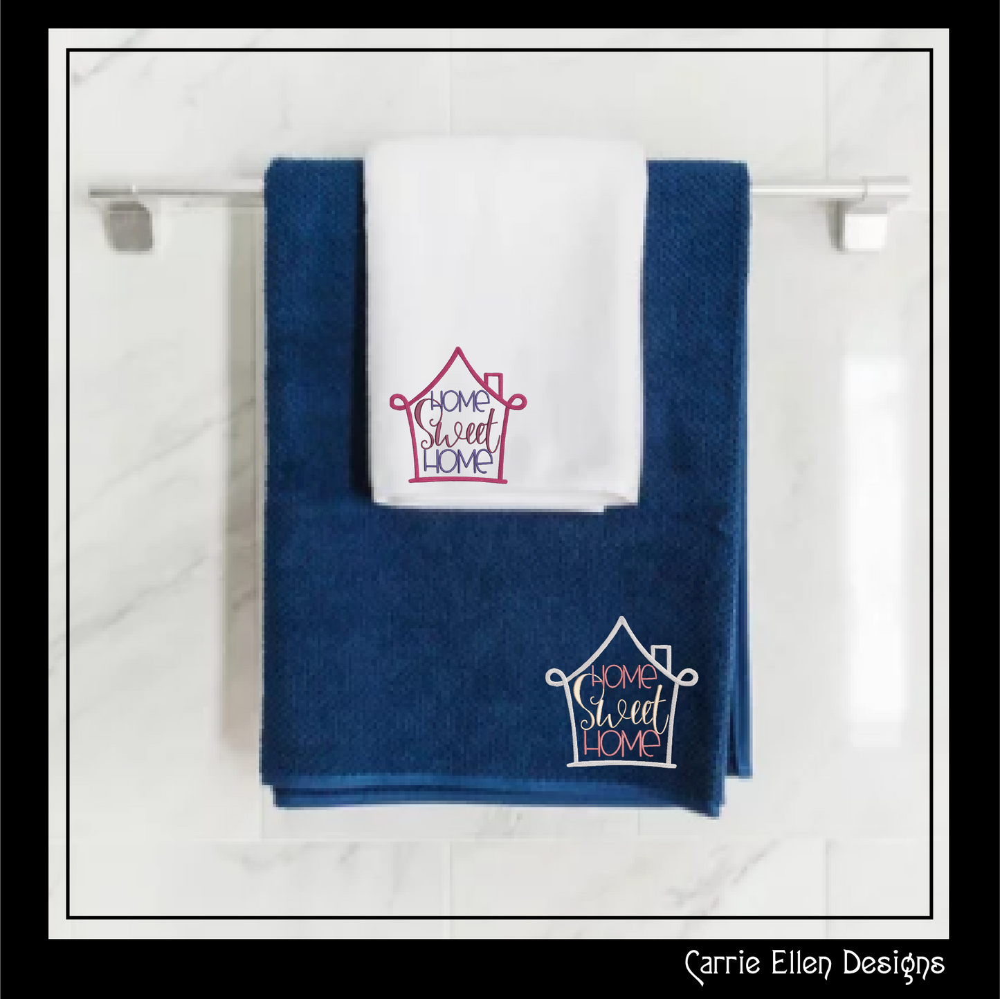Home Sweet Home Machine Embroidery Design | Cozy Home Décor for Pillows, Towels & Apparel | 6 Sizes (1715)