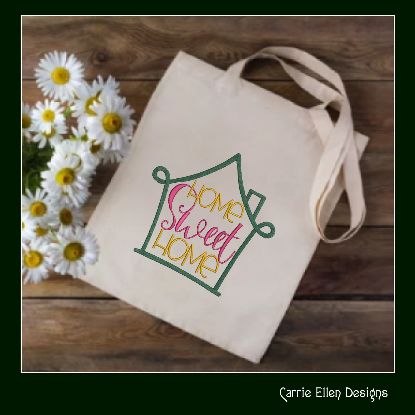 Home Sweet Home Machine Embroidery Design | Cozy Home Décor for Pillows, Towels & Apparel | 6 Sizes (1715)