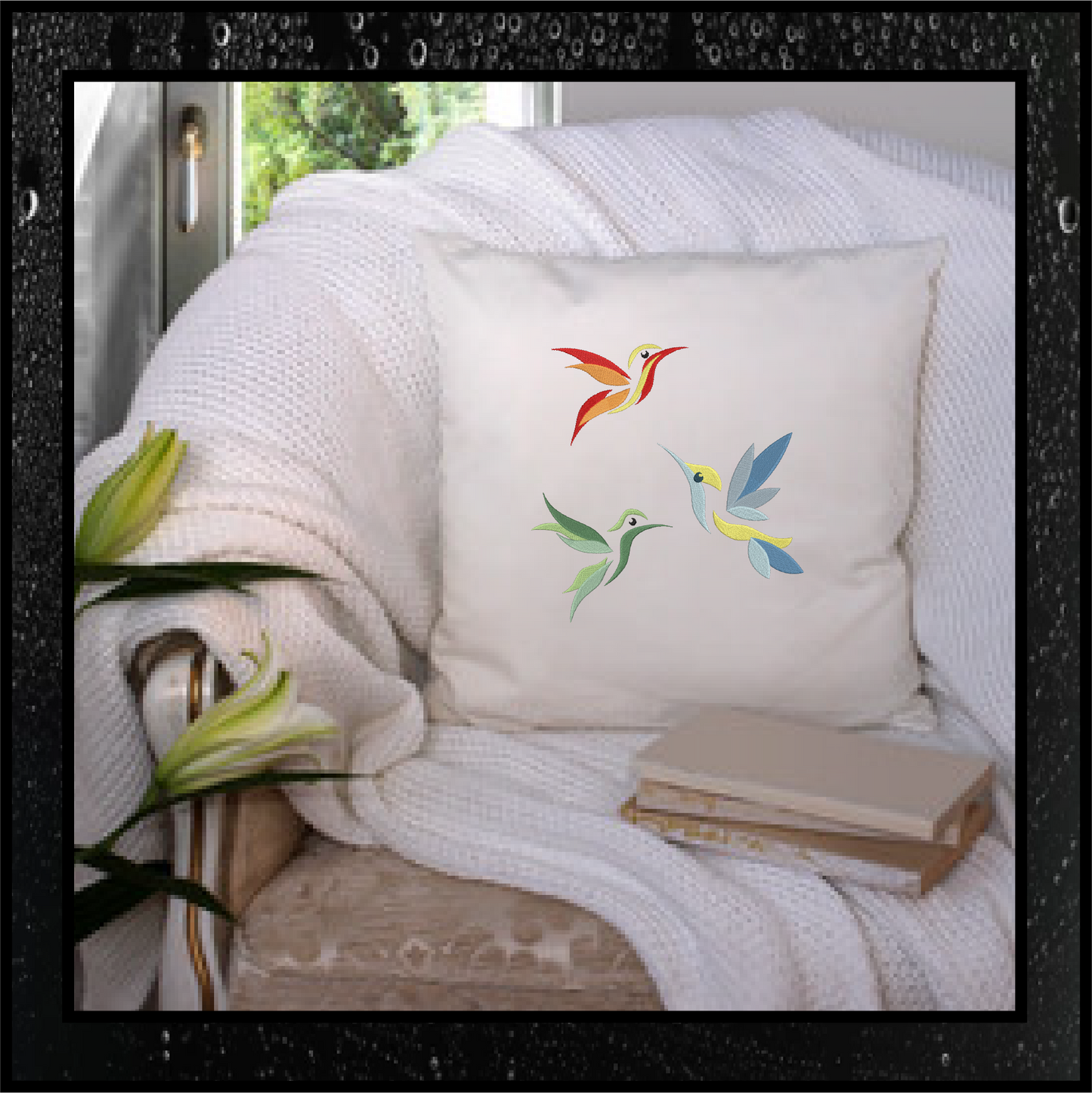 Hummingbird Machine Embroidery Design Bundle, Bird Embroidery Design, Colorful Birds Embroidery Pattern, 3 Designs, 6 Sizes Each (0407)