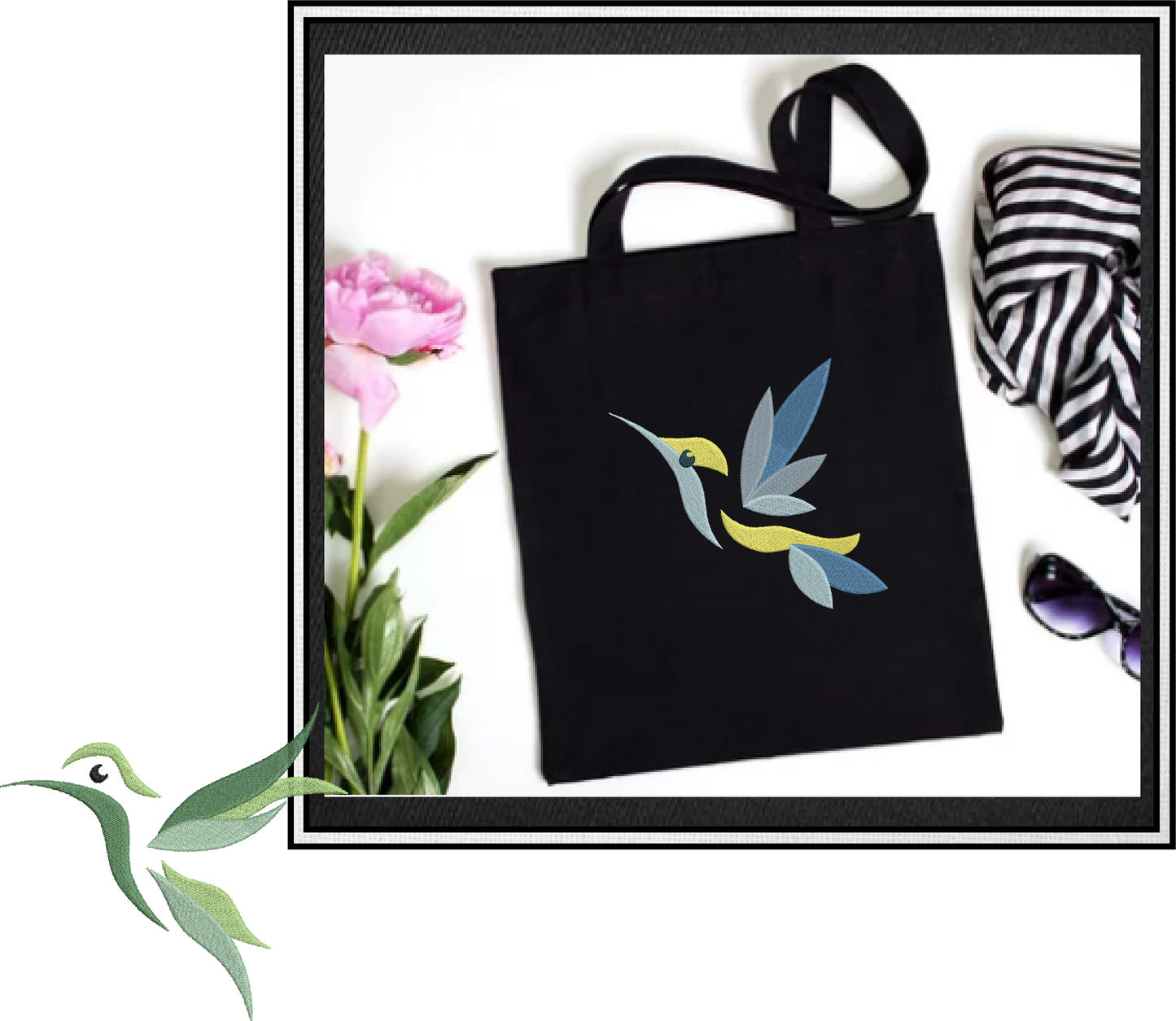 Hummingbird Machine Embroidery Design Bundle, Bird Embroidery Design, Colorful Birds Embroidery Pattern, 3 Designs, 6 Sizes Each (0407)