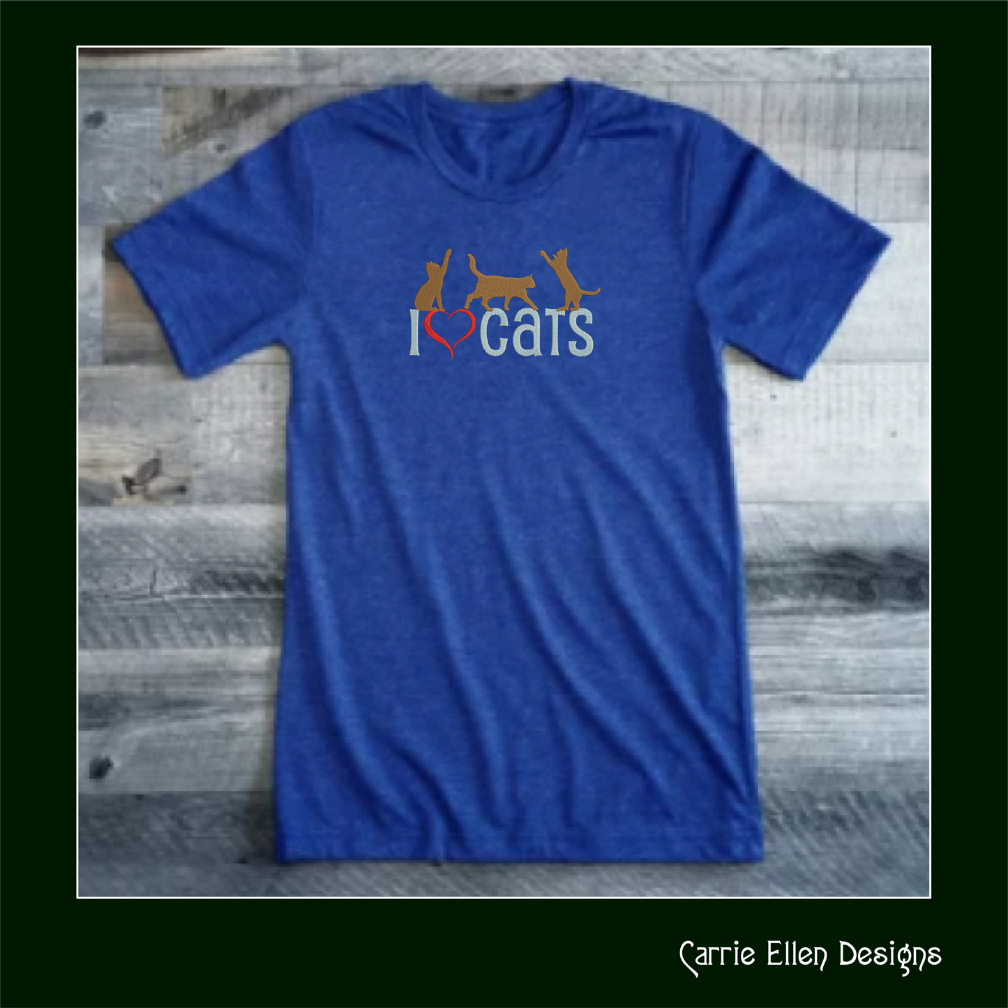 I Love Cats Machine Embroidery Design – I Heart Cats Silhouette Pattern – 6 Sizes (1256)