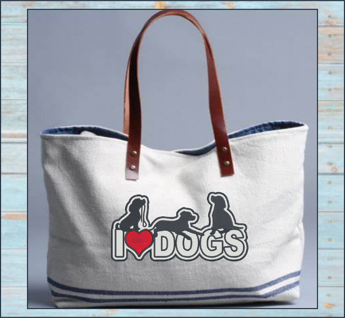 I Love Dogs Machine Embroidery Applique Design – I Heart Dogs Silhouette Pattern – 6 Sizes (1250)