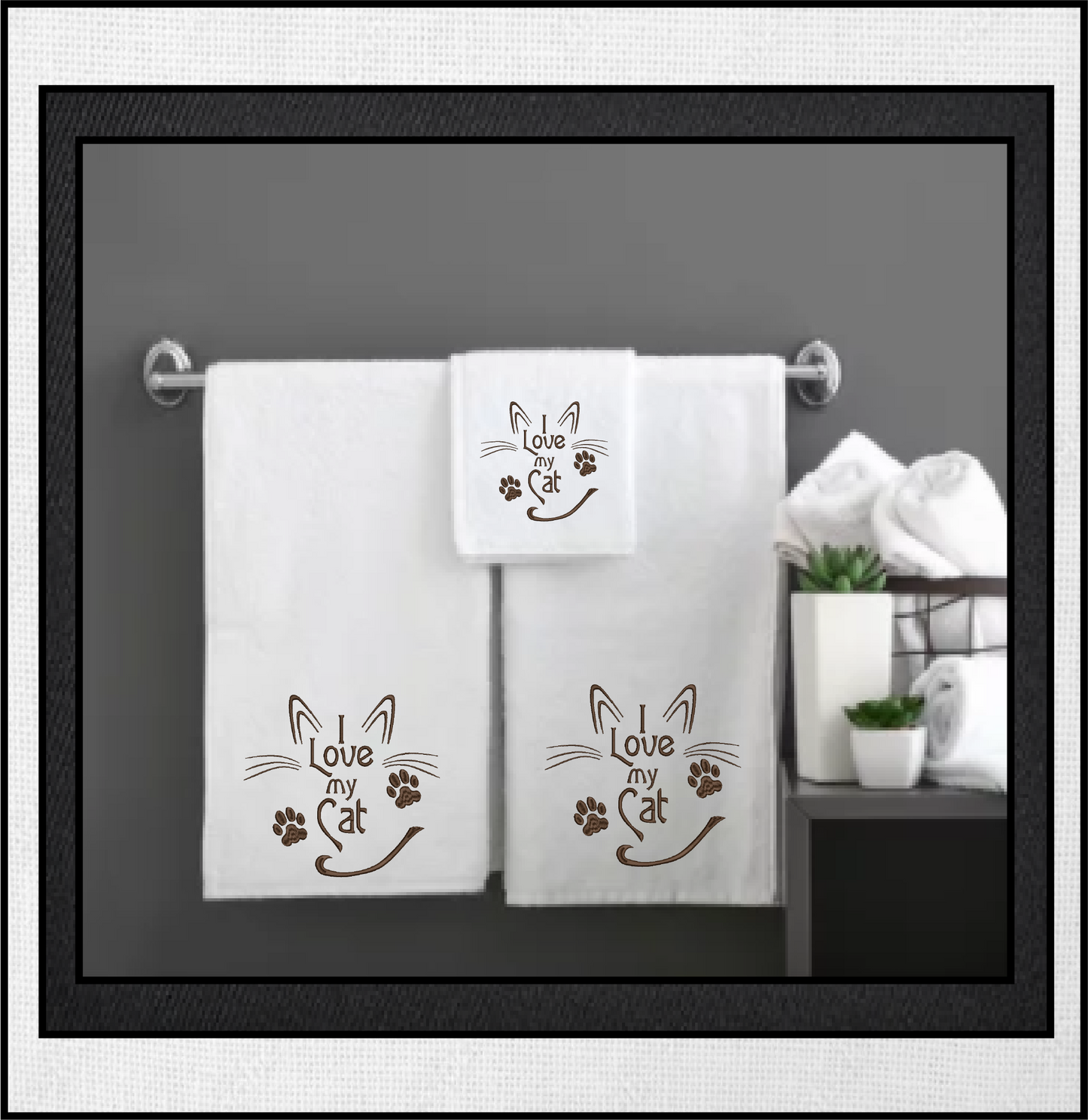 Cat Machine Embroidery Design, I Love my Cat Embroidery Quotes and Sayings, Animal Pet Embroidery Design, 8 Sizes (0893)