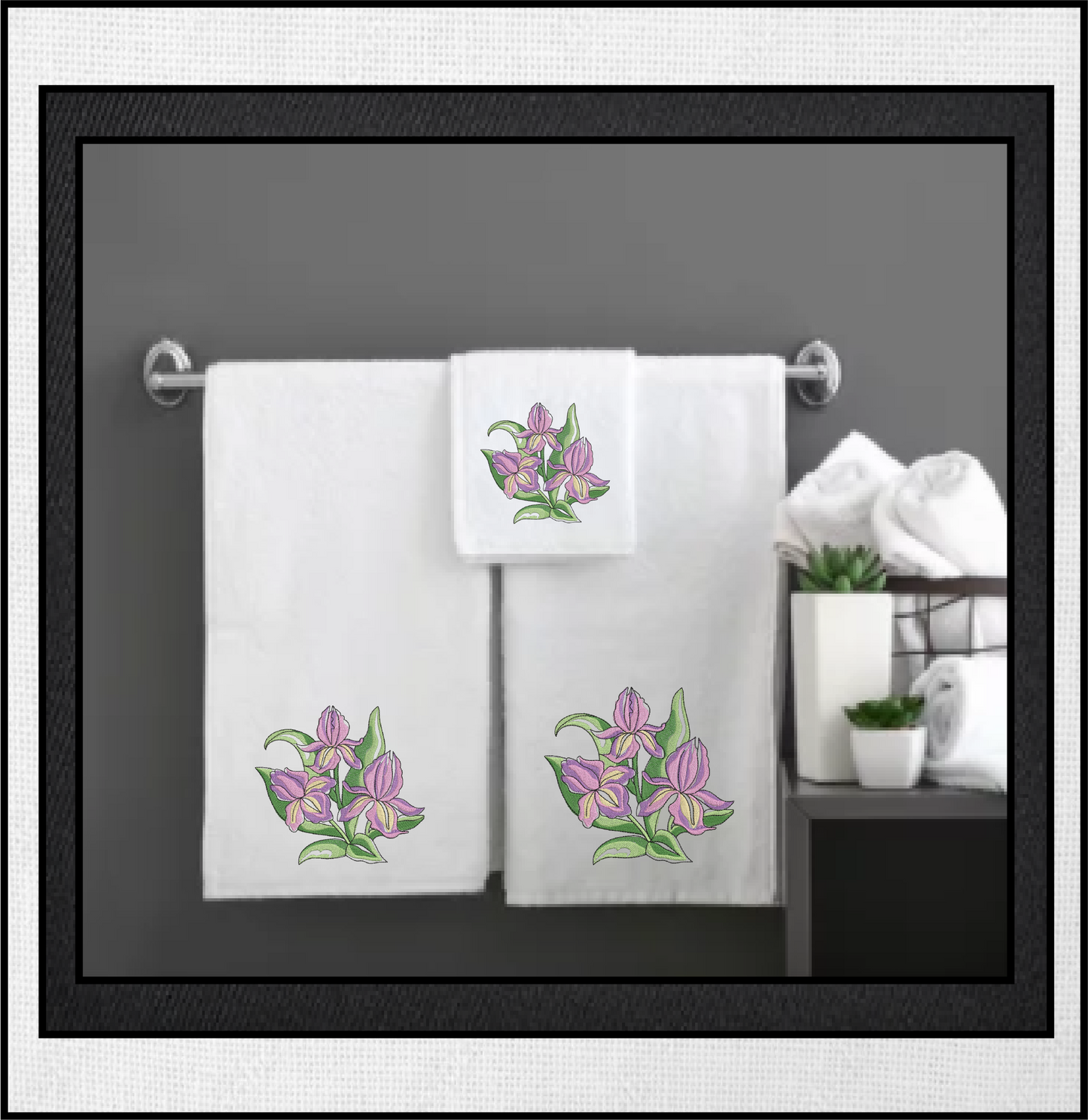 Iris Machine Embroidery Design, Iris Flower Design, Pink and Lilac Garden Flowers Embroidery, 6 Sizes. (0318)