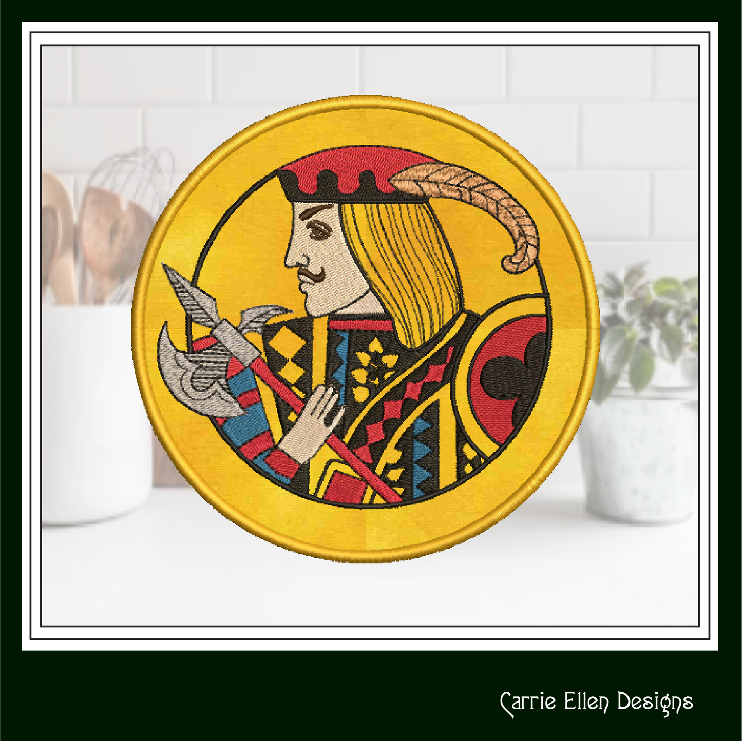 Jack Face Card ITH Jar Opener Machine Embroidery Design, Lid Gripper, In The Hoop Embroidery Projects (1412)