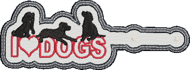 I Love Dogs ITH Key Fob Machine Embroidery Design | Dog Lover In-The-Hoop Embroidery Project (1286)