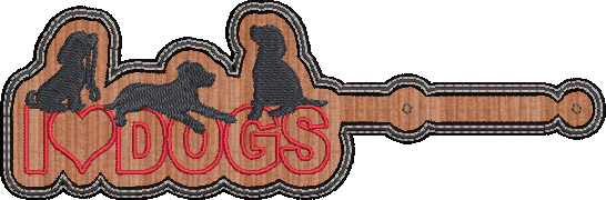 I Love Dogs ITH Key Fob Machine Embroidery Design | Dog Lover In-The-Hoop Embroidery Project (1286)