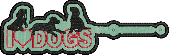 I Love Dogs ITH Key Fob Machine Embroidery Design | Dog Lover In-The-Hoop Embroidery Project (1286)