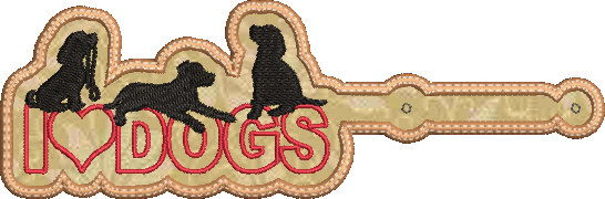 I Love Dogs ITH Key Fob Machine Embroidery Design | Dog Lover In-The-Hoop Embroidery Project (1286)
