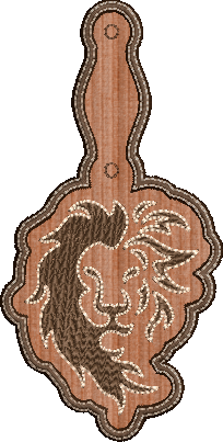 Lion ITH Key Fob Machine Embroidery Design | Lion Head In-The-Hoop Key Tag Project | Animal Embroidery 1284