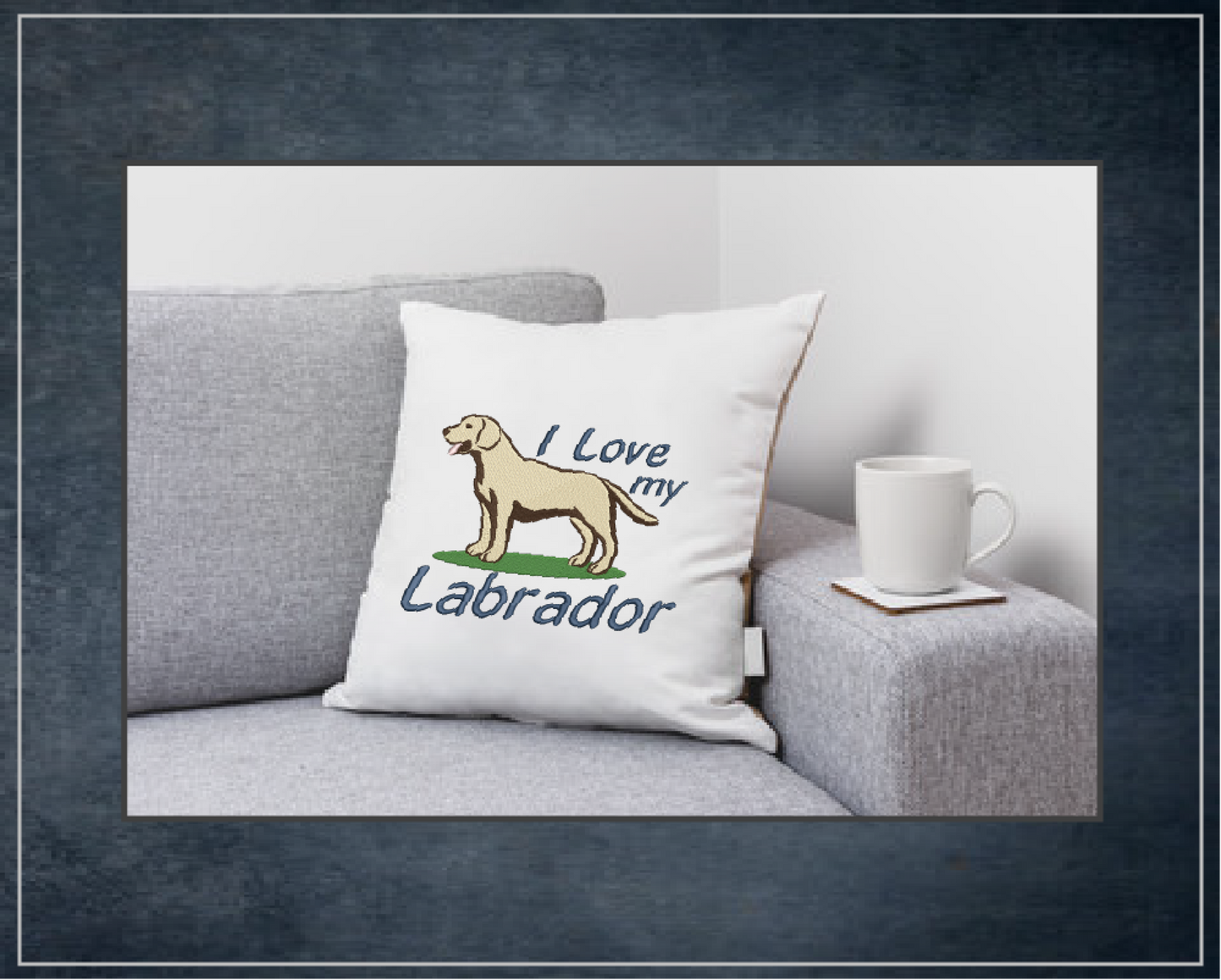 I Love My Labrador Machine Embroidery Design – Labrador Retriever Dog Stitch File, 10 Sizes (0141)
