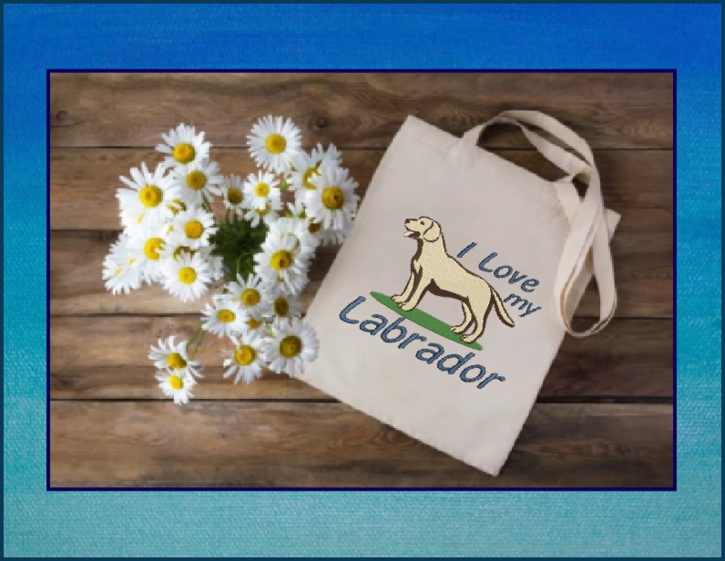 I Love My Labrador Machine Embroidery Design – Labrador Retriever Dog Stitch File, 10 Sizes (0141)