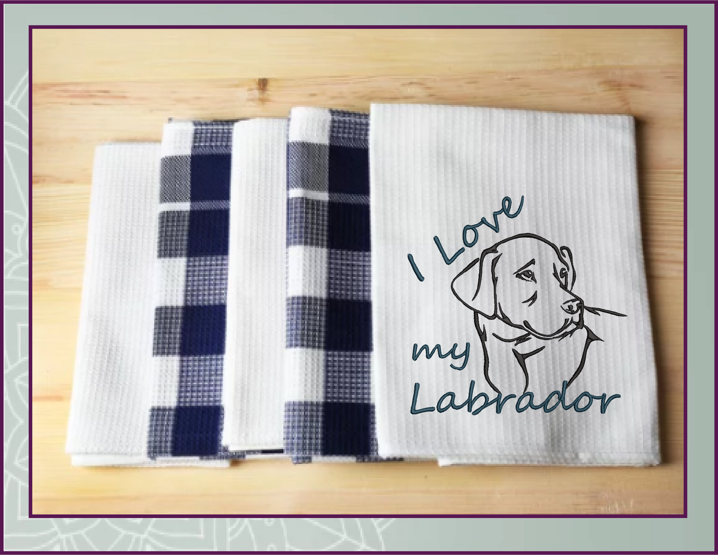 I Love My Labrador Machine Embroidery Design – Black Lab Dog Design, Labrador Retriever Stitch File, 10 Sizes (0140)