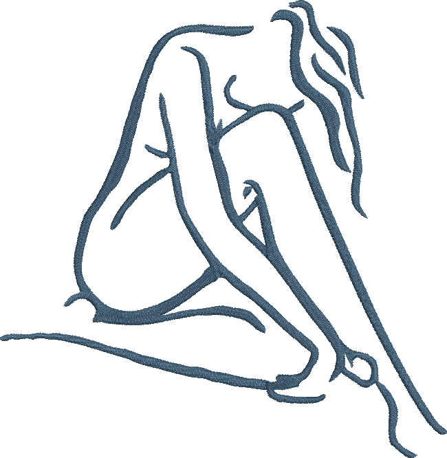 Lady Pose Machine Embroidery Design – Elegant Fine Art Nude Woman Stitch Pattern, 8 Sizes (0478)