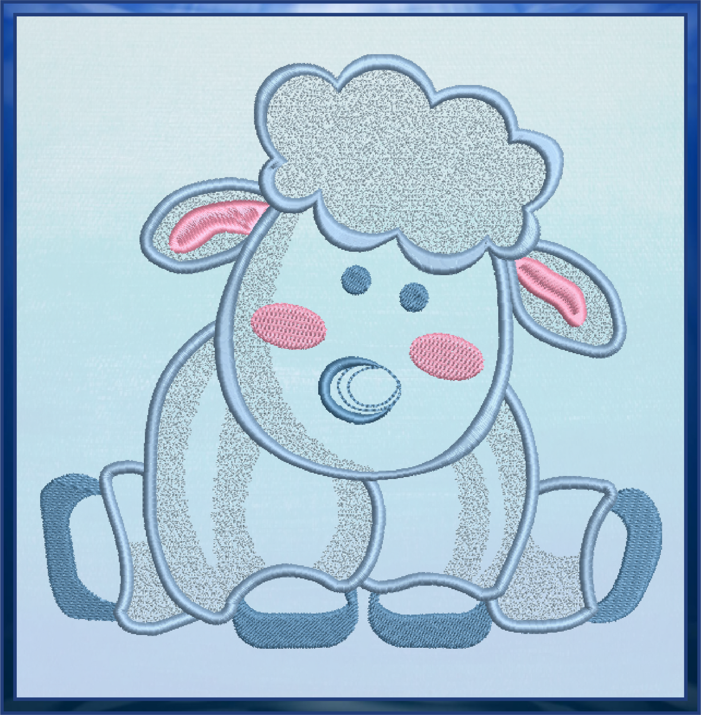 Little Lamb Machine Embroidery Design – Children’s Animal Pattern for Nursery & Baby Décor, 6 Sizes (0528)