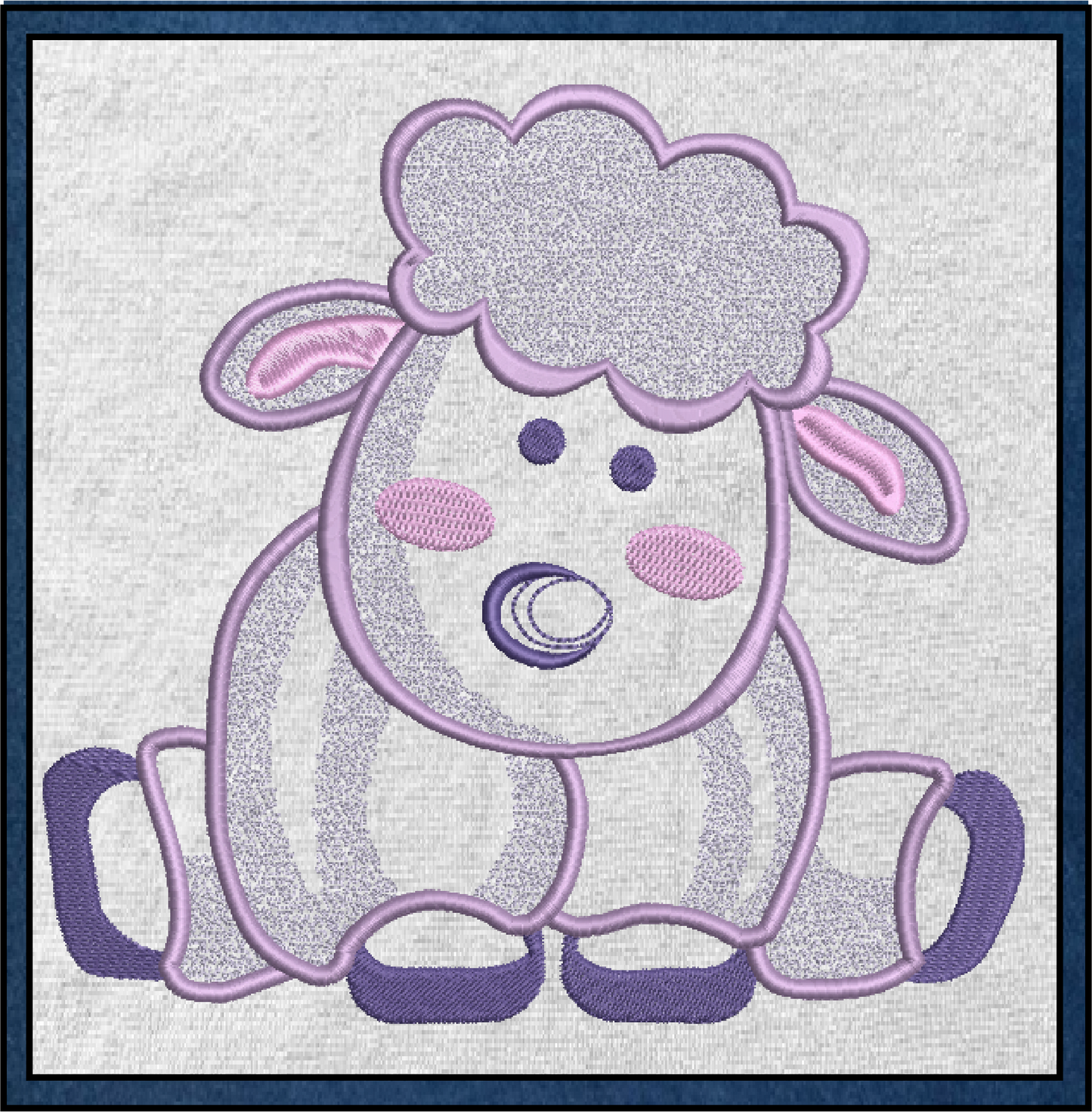 Little Lamb Machine Embroidery Design – Children’s Animal Pattern for Nursery & Baby Décor, 6 Sizes (0528)