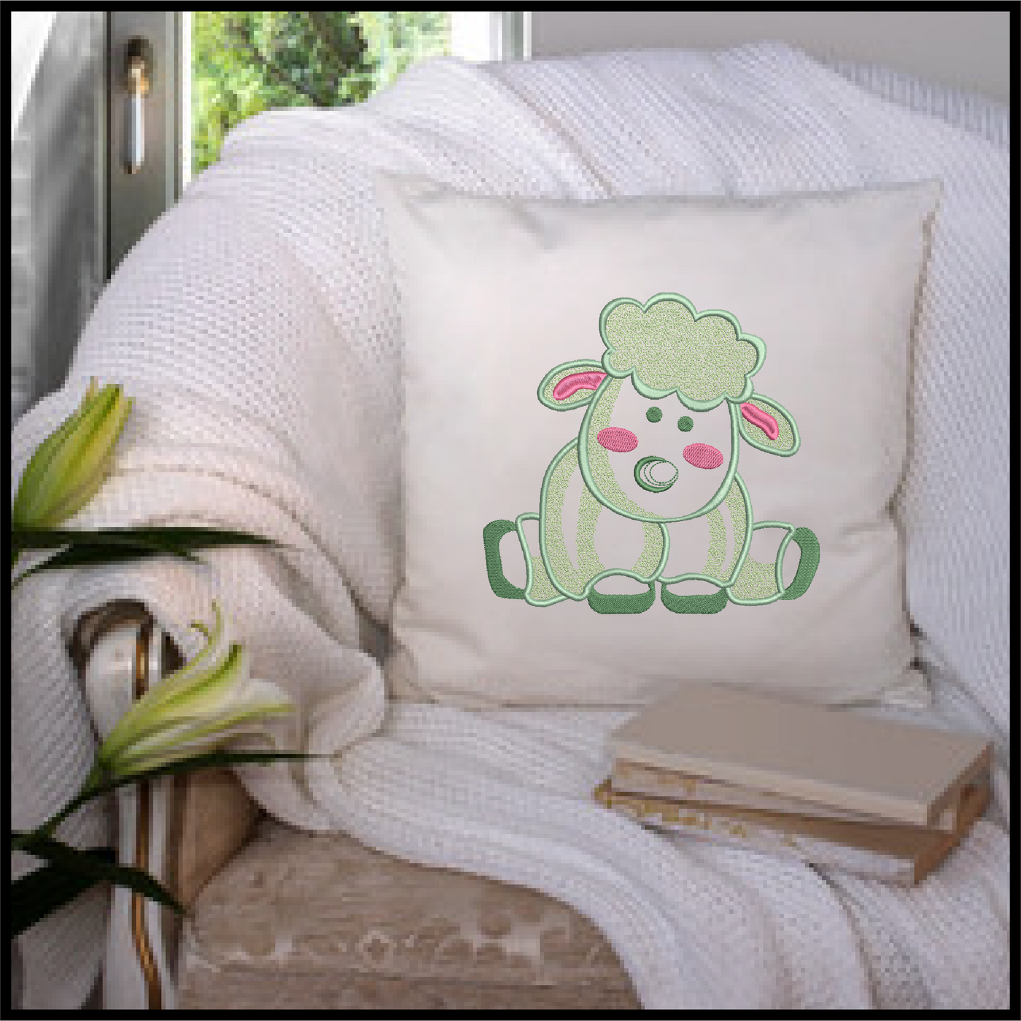 Little Lamb Machine Embroidery Design – Children’s Animal Pattern for Nursery & Baby Décor, 6 Sizes (0528)