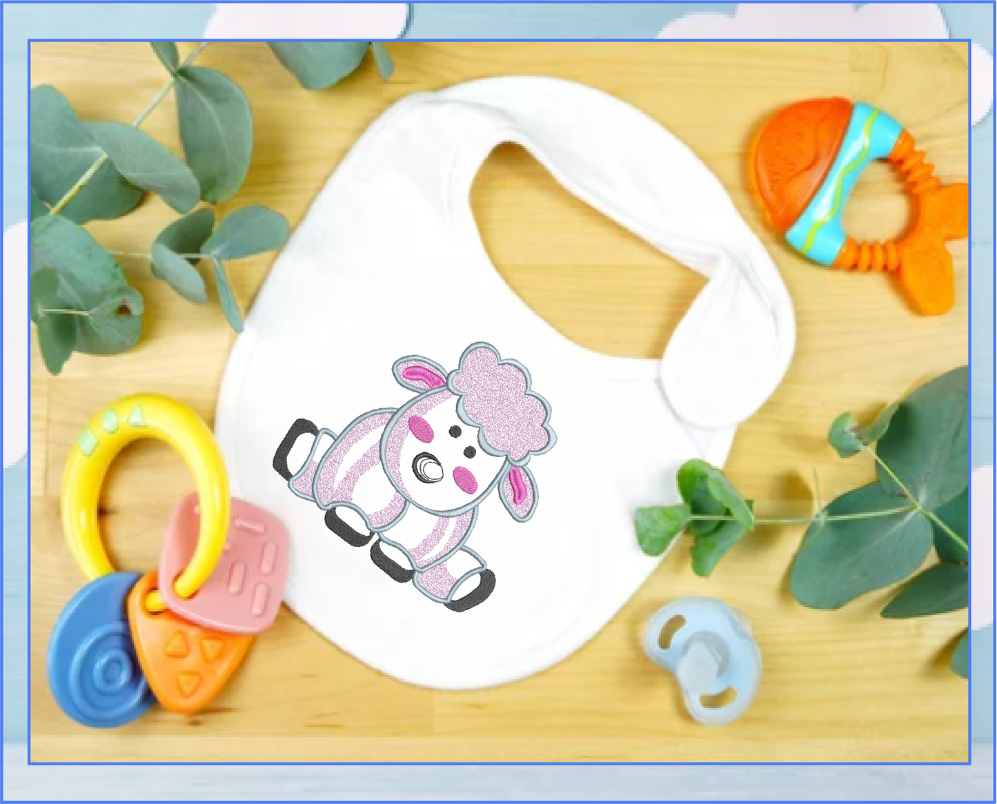 Little Lamb Machine Embroidery Design – Children’s Animal Pattern for Nursery & Baby Décor, 6 Sizes (0528)